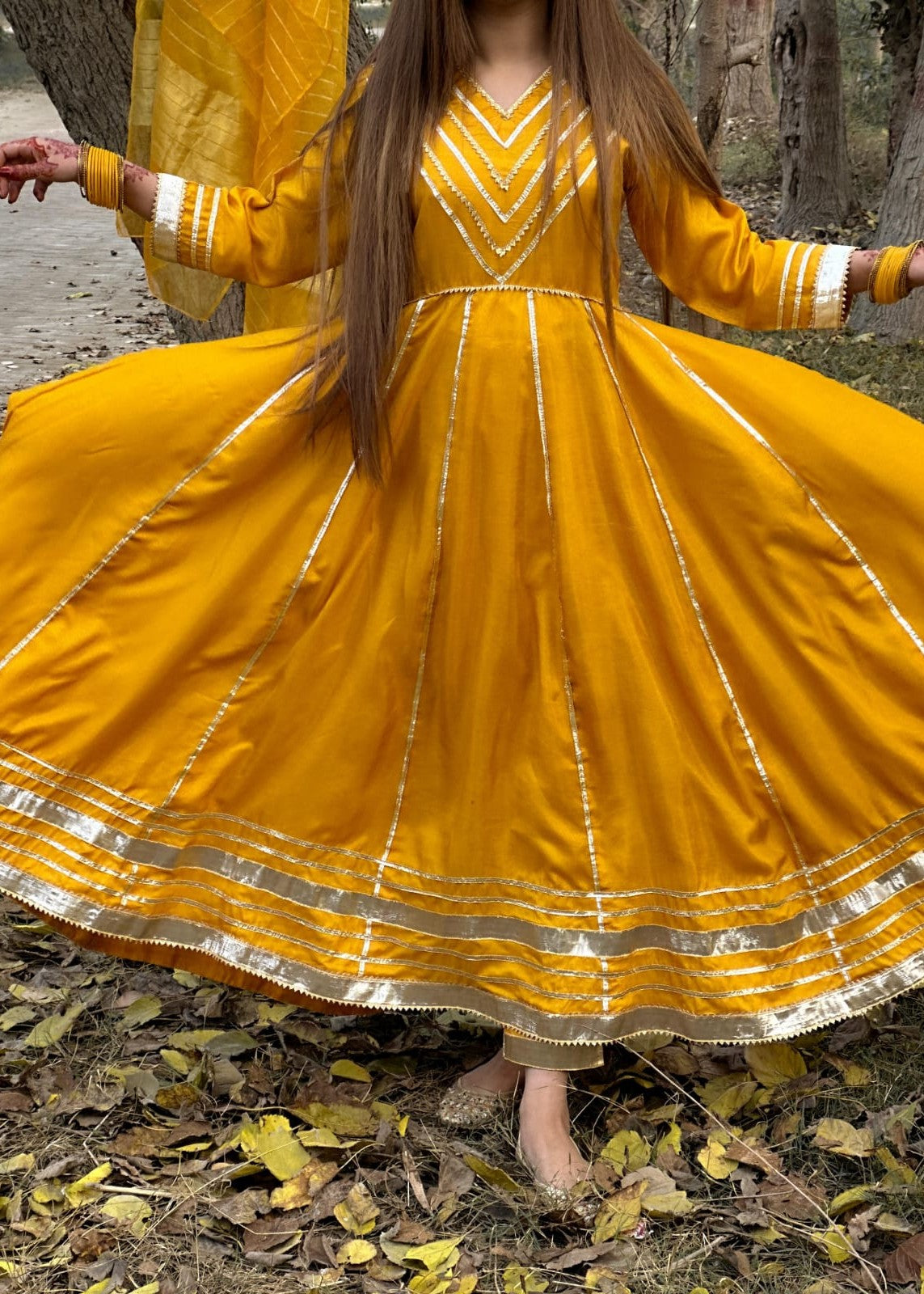 kattan silk Maxi in Mustard
