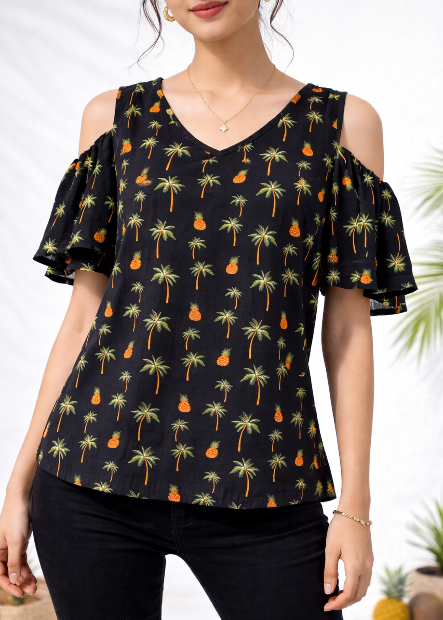 chiffon Tunic in Black