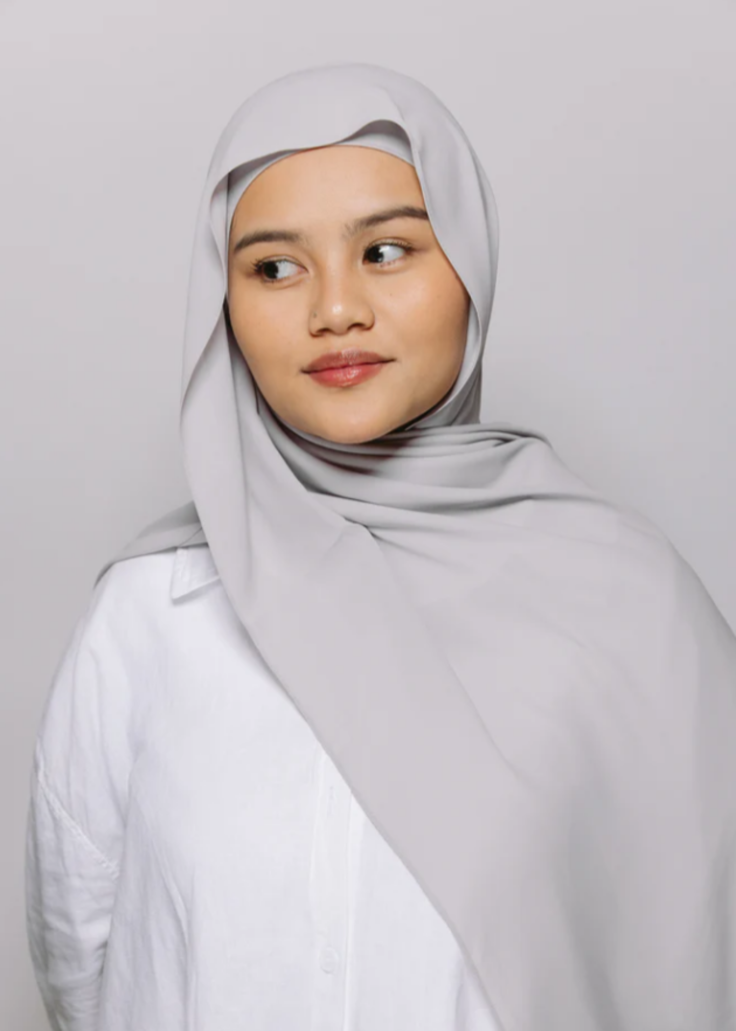 georgette Hijab in Silver