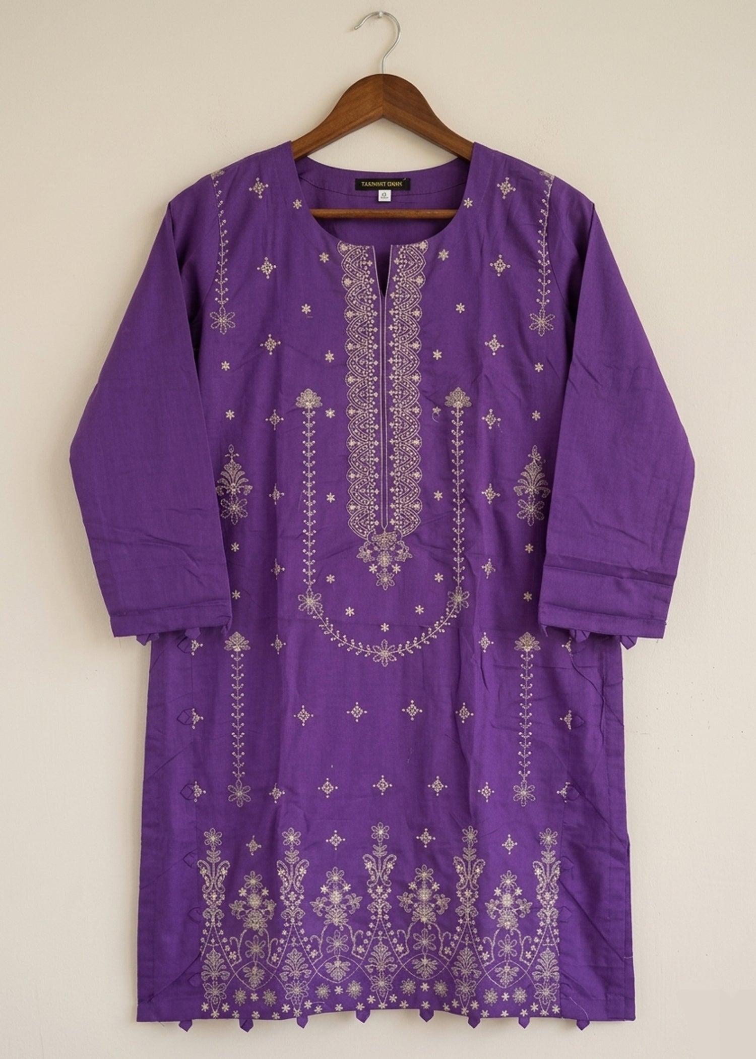 lawn Kurta Set in Purple rain