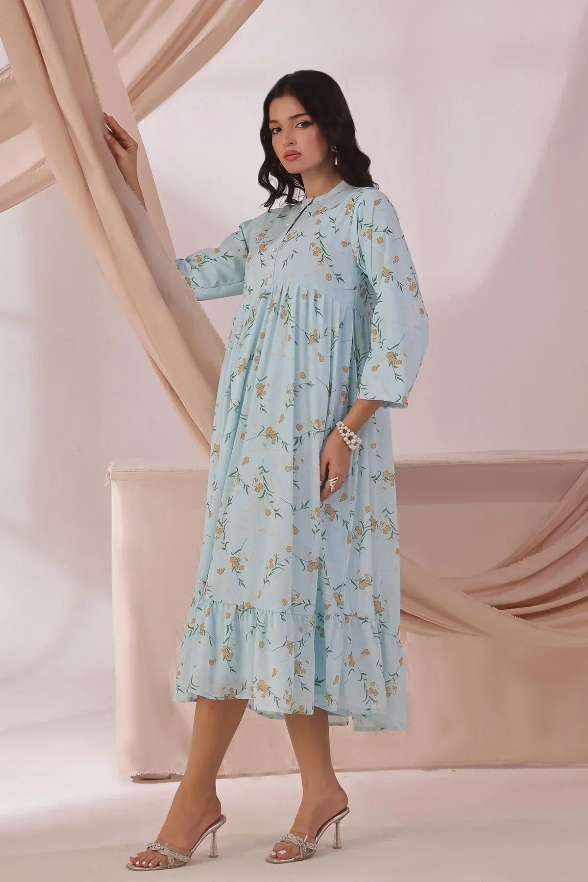 chiffon Dress in Sky blue