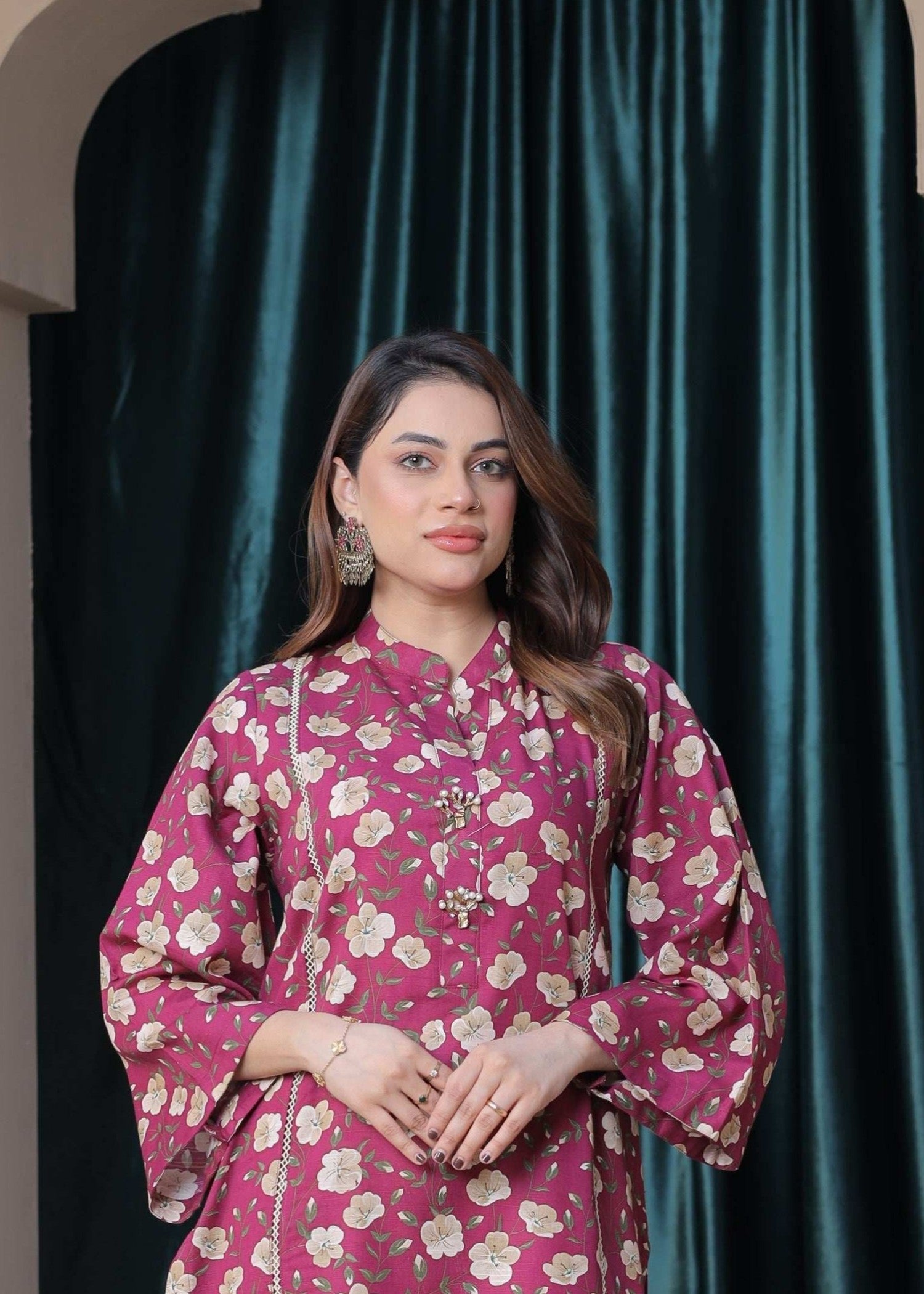 khaddar Co Ord Sets in Fuchsia