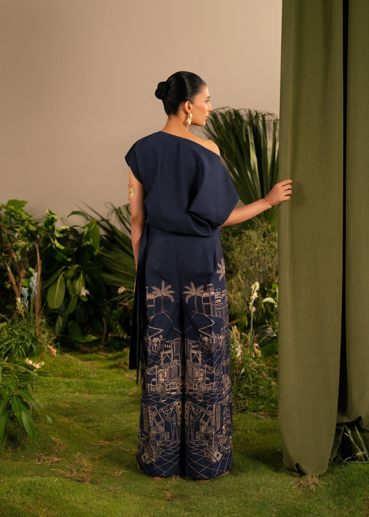 lawn cotton Co Ord Sets in Midnight blue