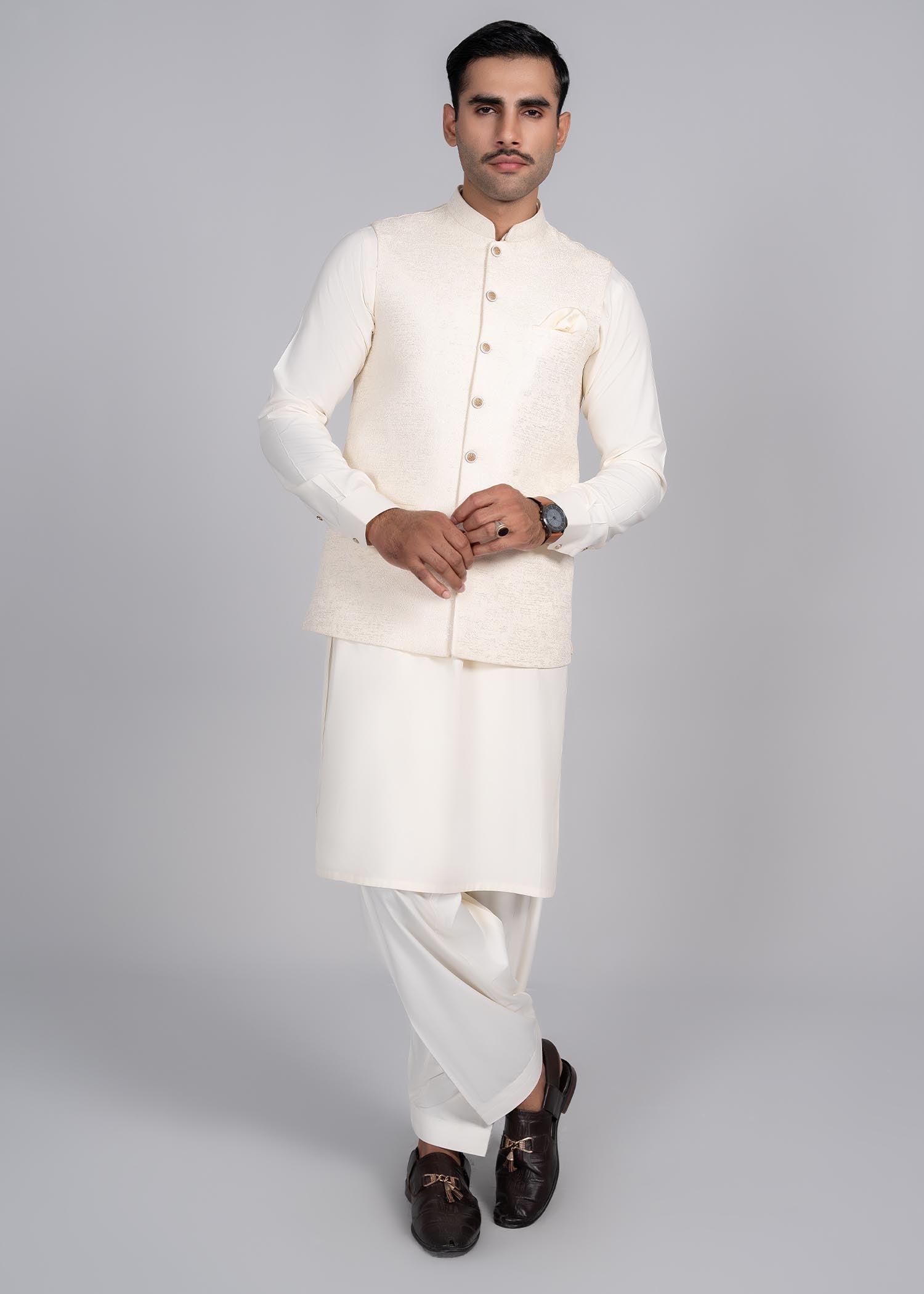 viscose Waistcoat in White