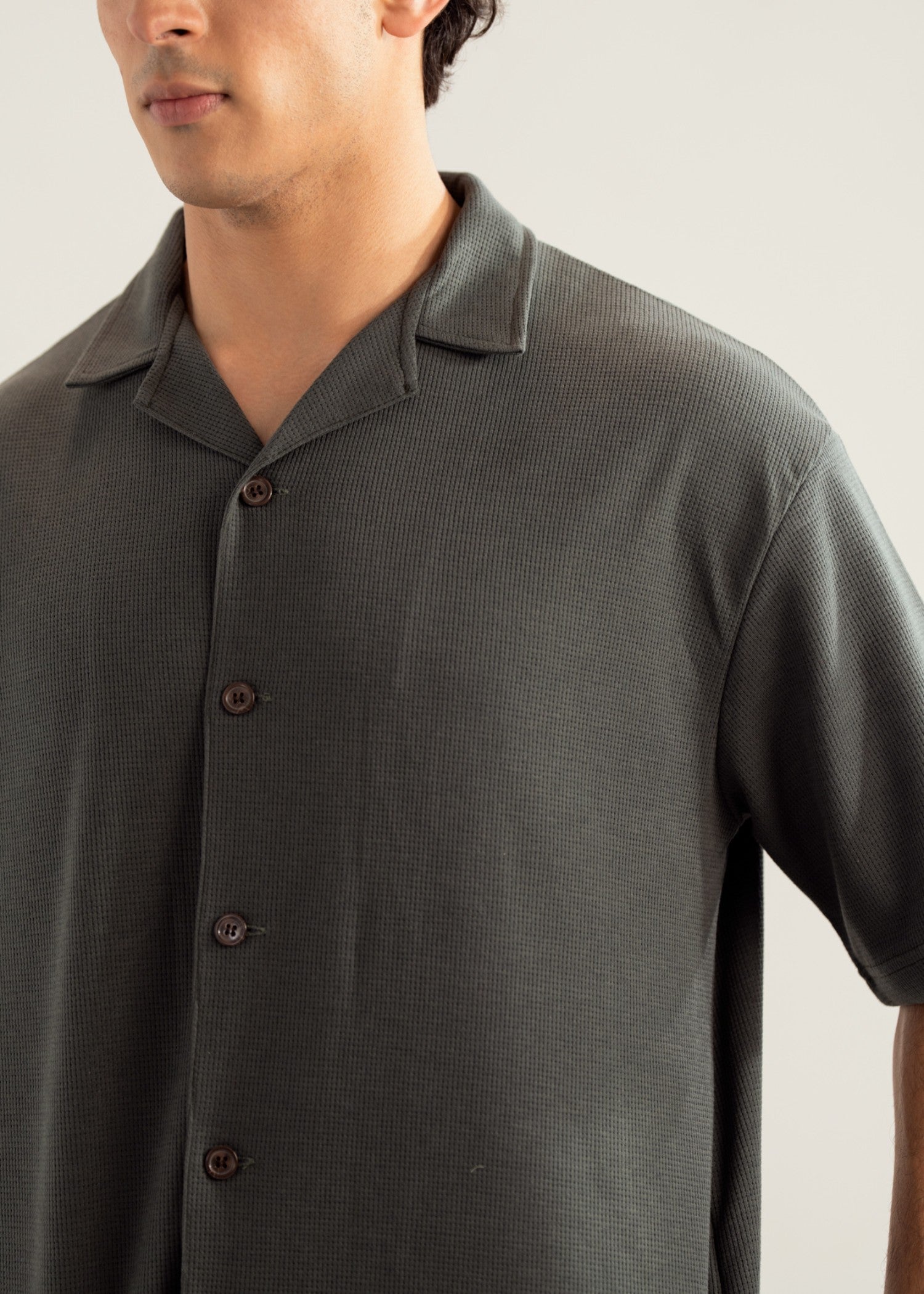 cotton Casual Shirt in Olive green