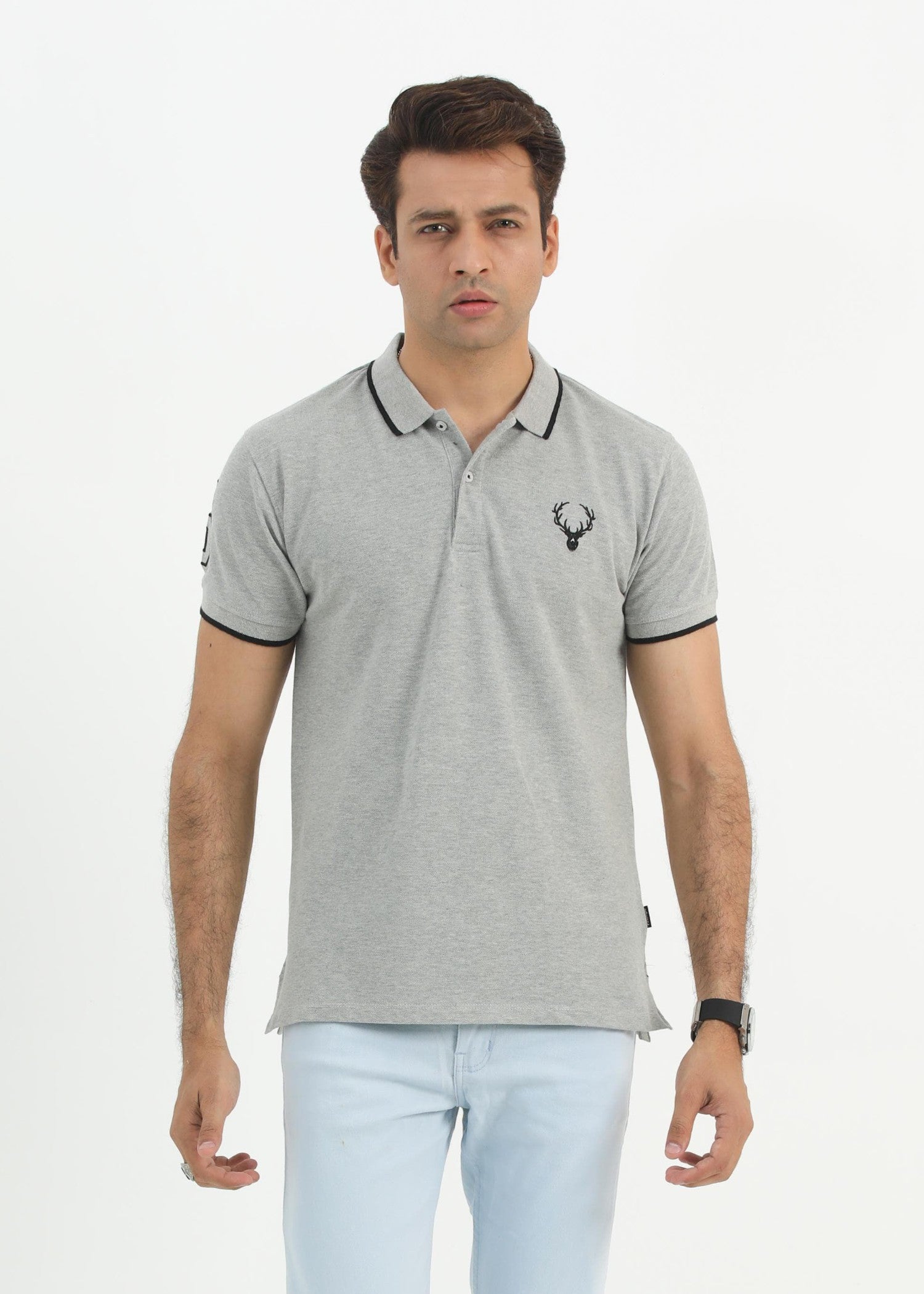 porque/pique Polo Shirt in Grey