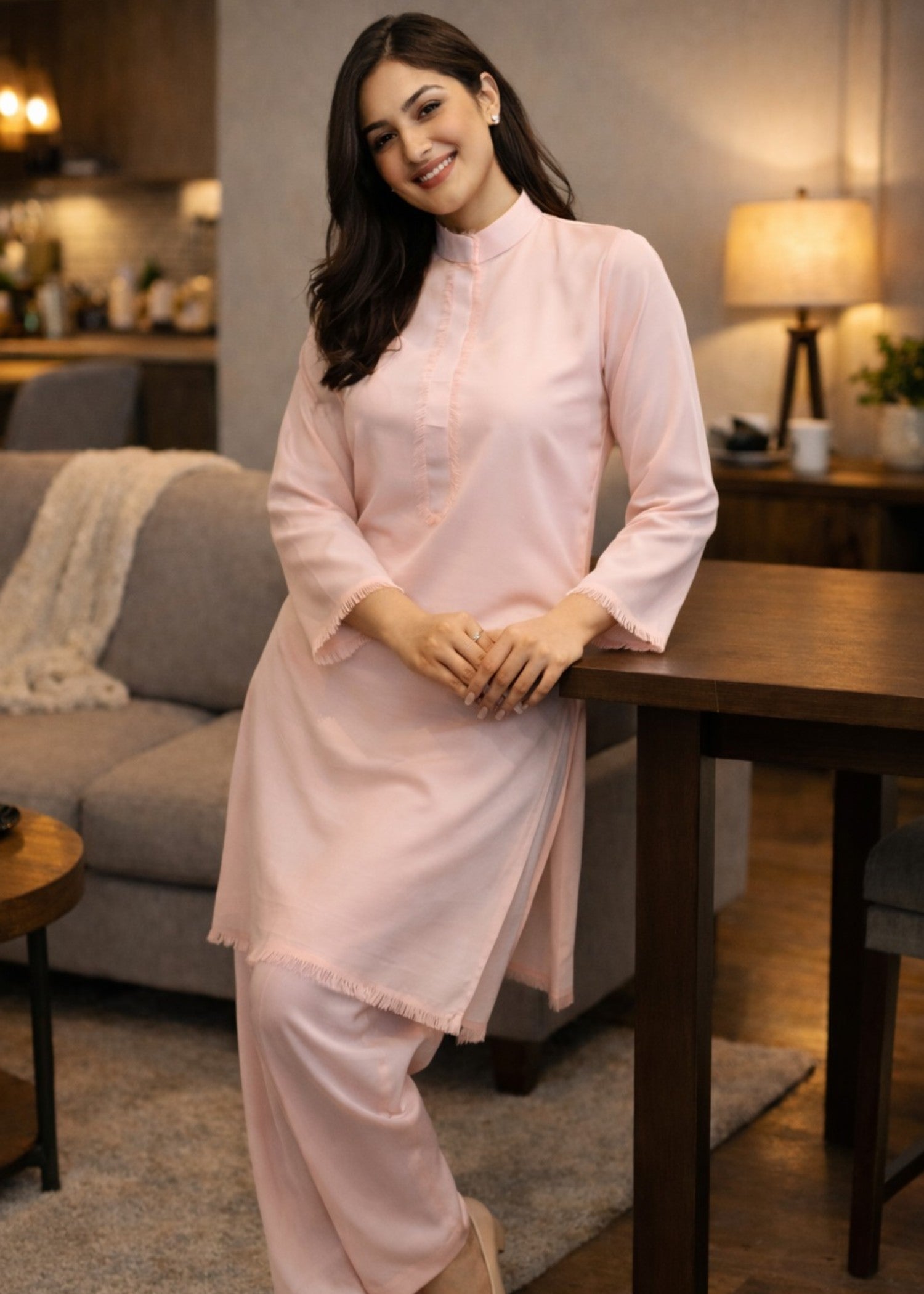 georgette Kurta Set in Light pink