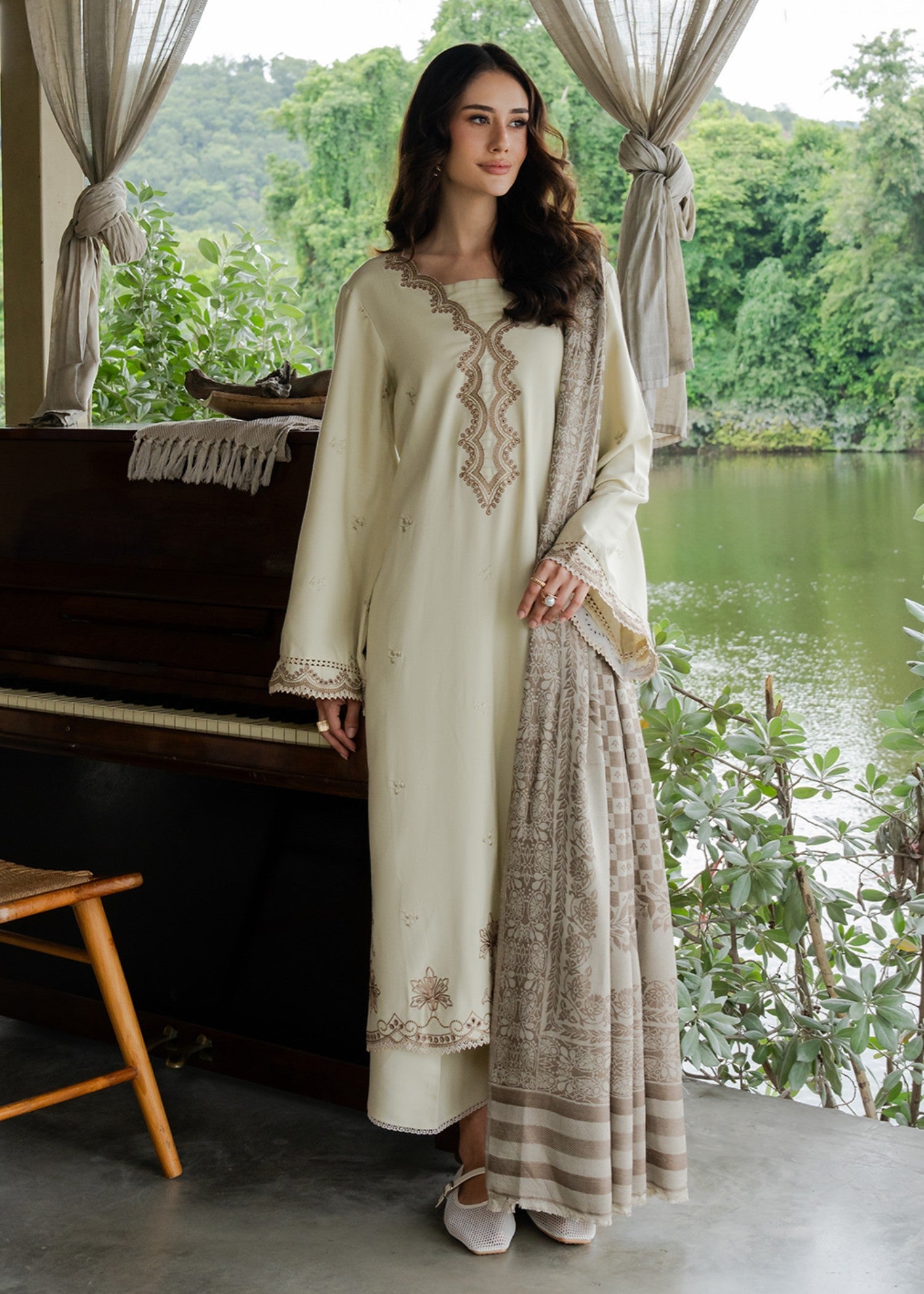 wool Unstitched in Cream