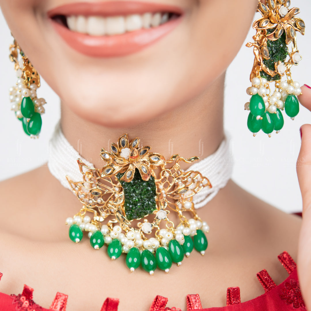Choker in Green Color by - Trendy Women Choker HMG3745
