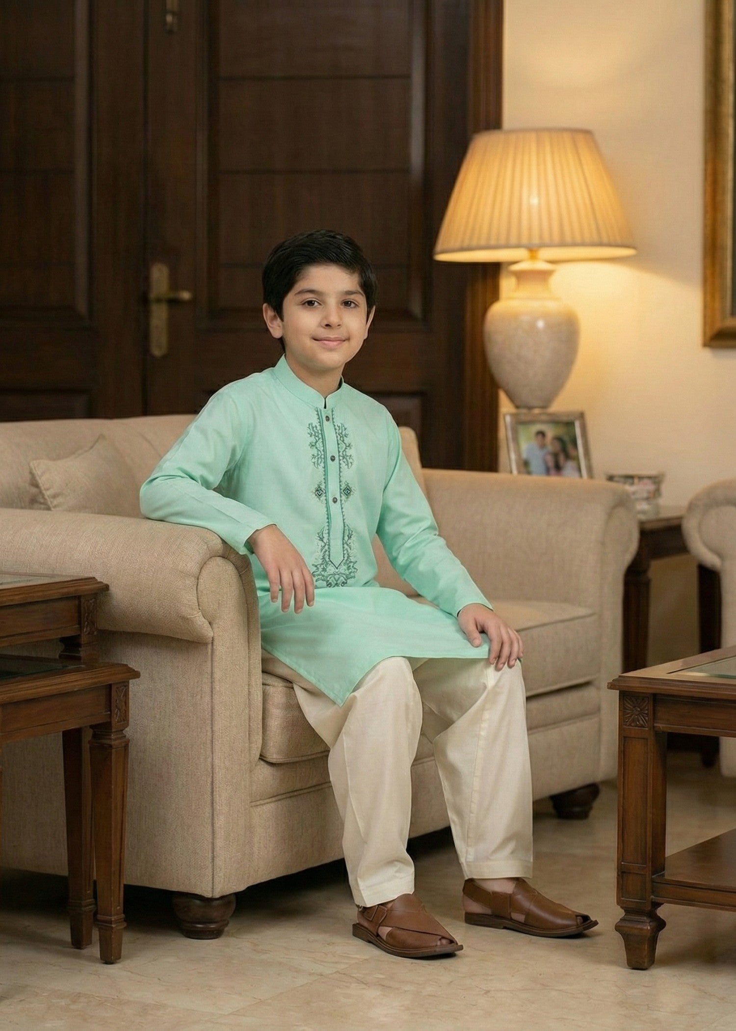 wash & wear Kurta Set in Mint green