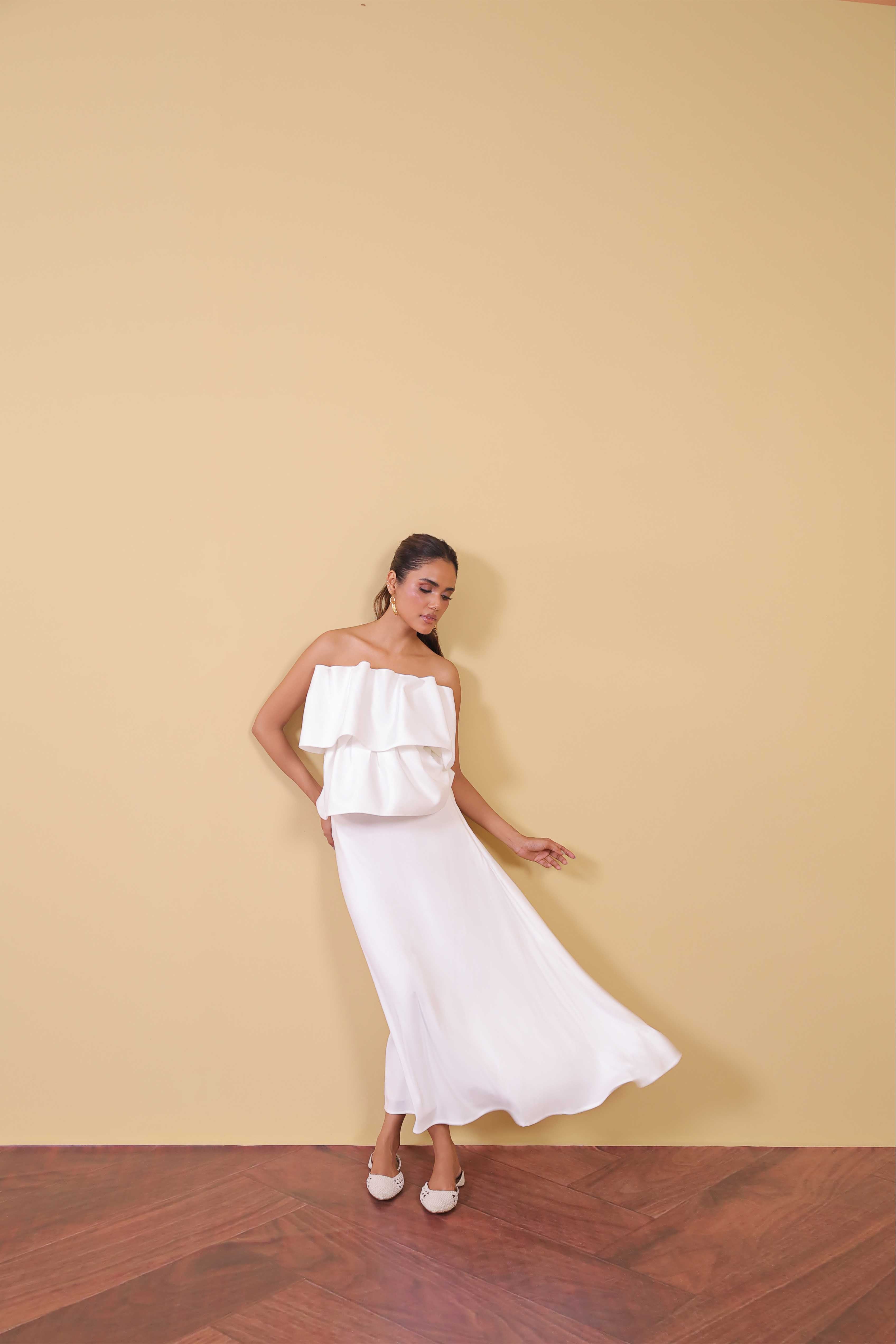polyester nylon Skirt in White
