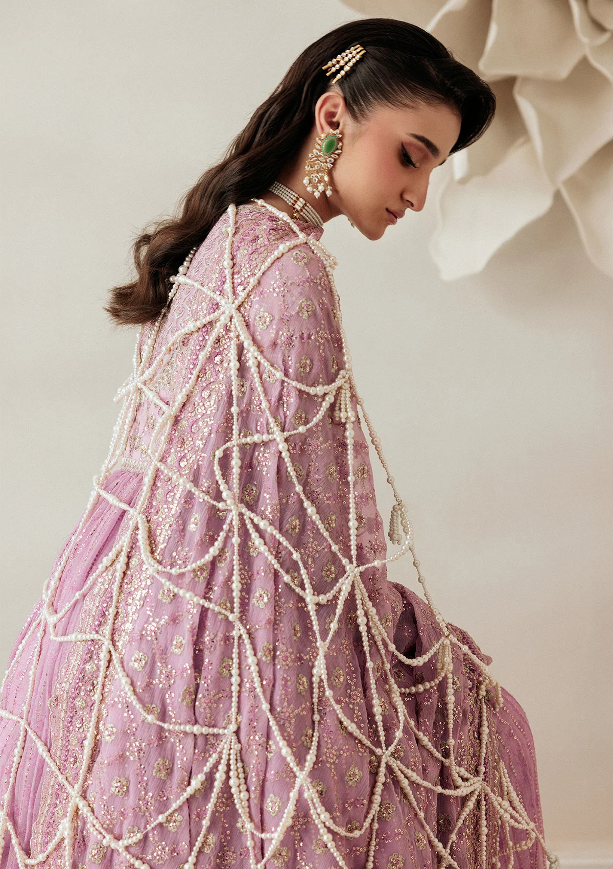 medium silk Sharara in Lavender pink
