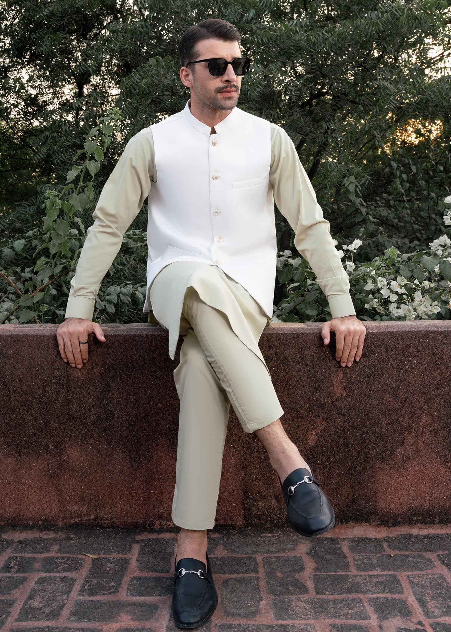 wash & wear Waistcoat in Mint green