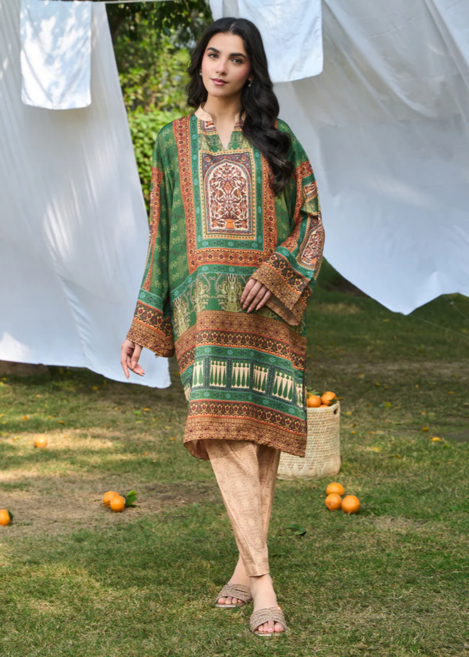 wool Kurta Set in Multi