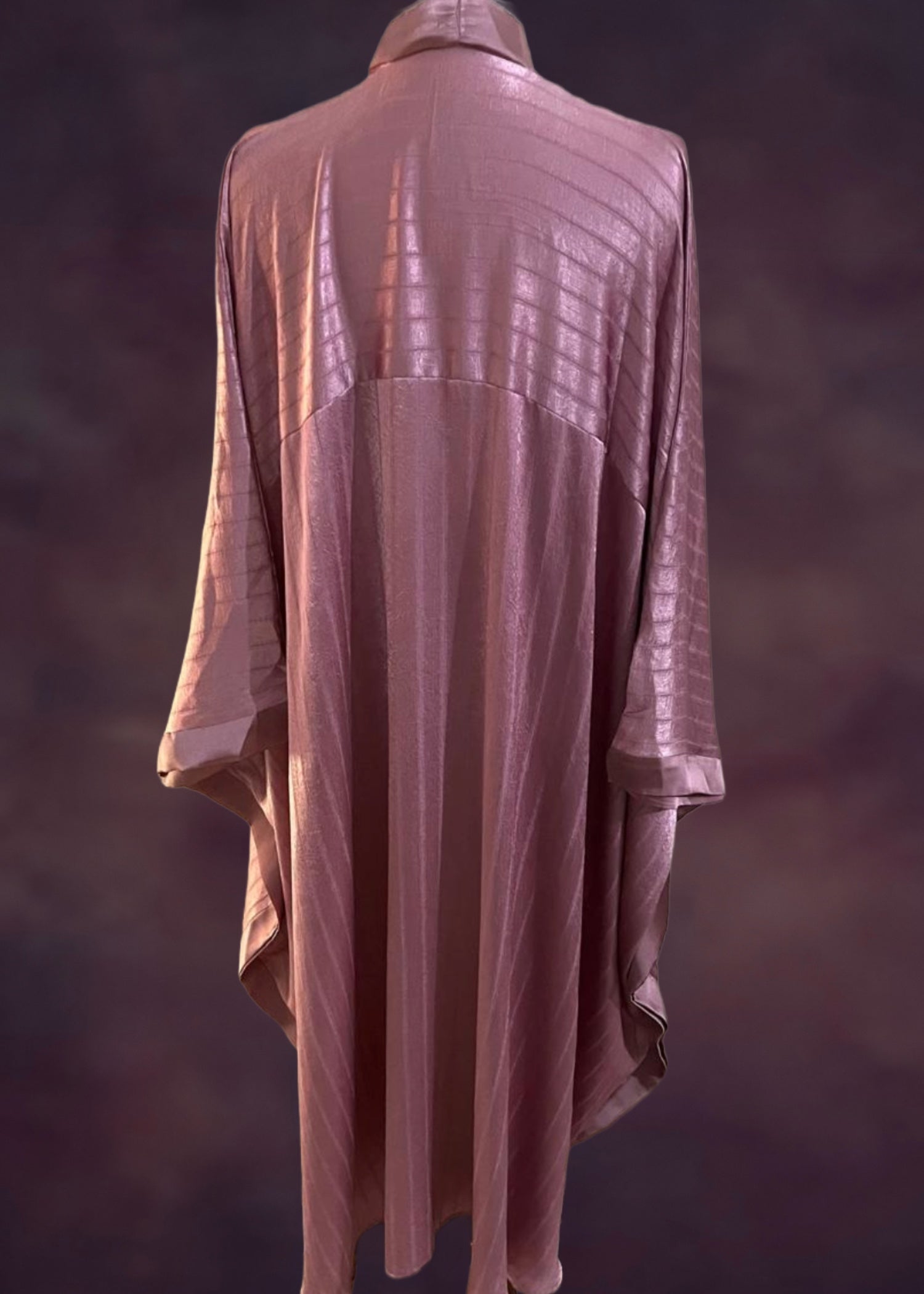 poly silk Abaya in Mauve pink