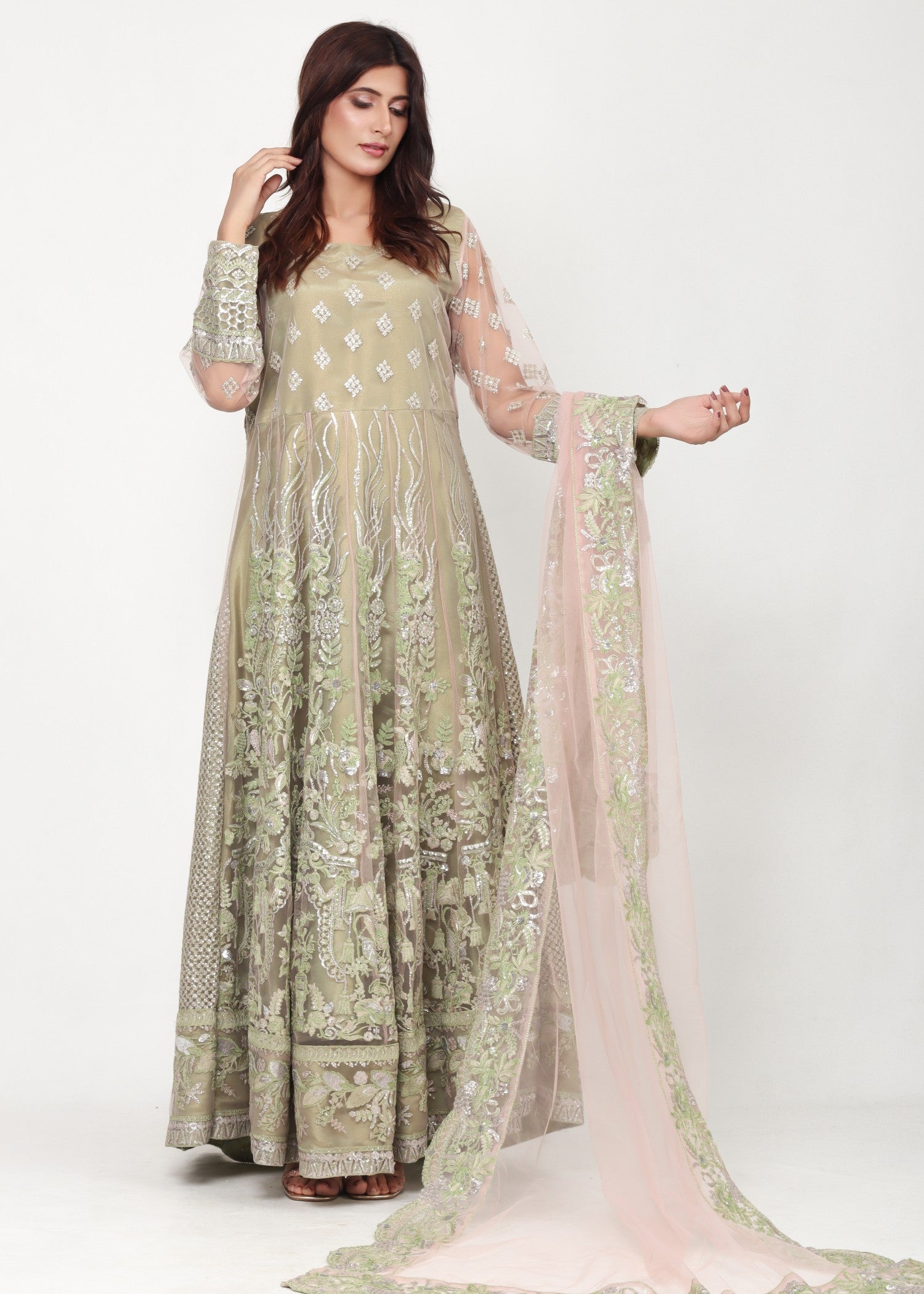 french net Maxi in Pistachio green