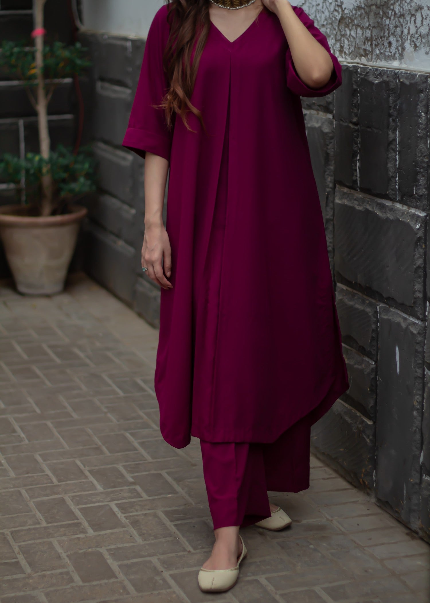 poly grip Co Ord Sets in Magenta