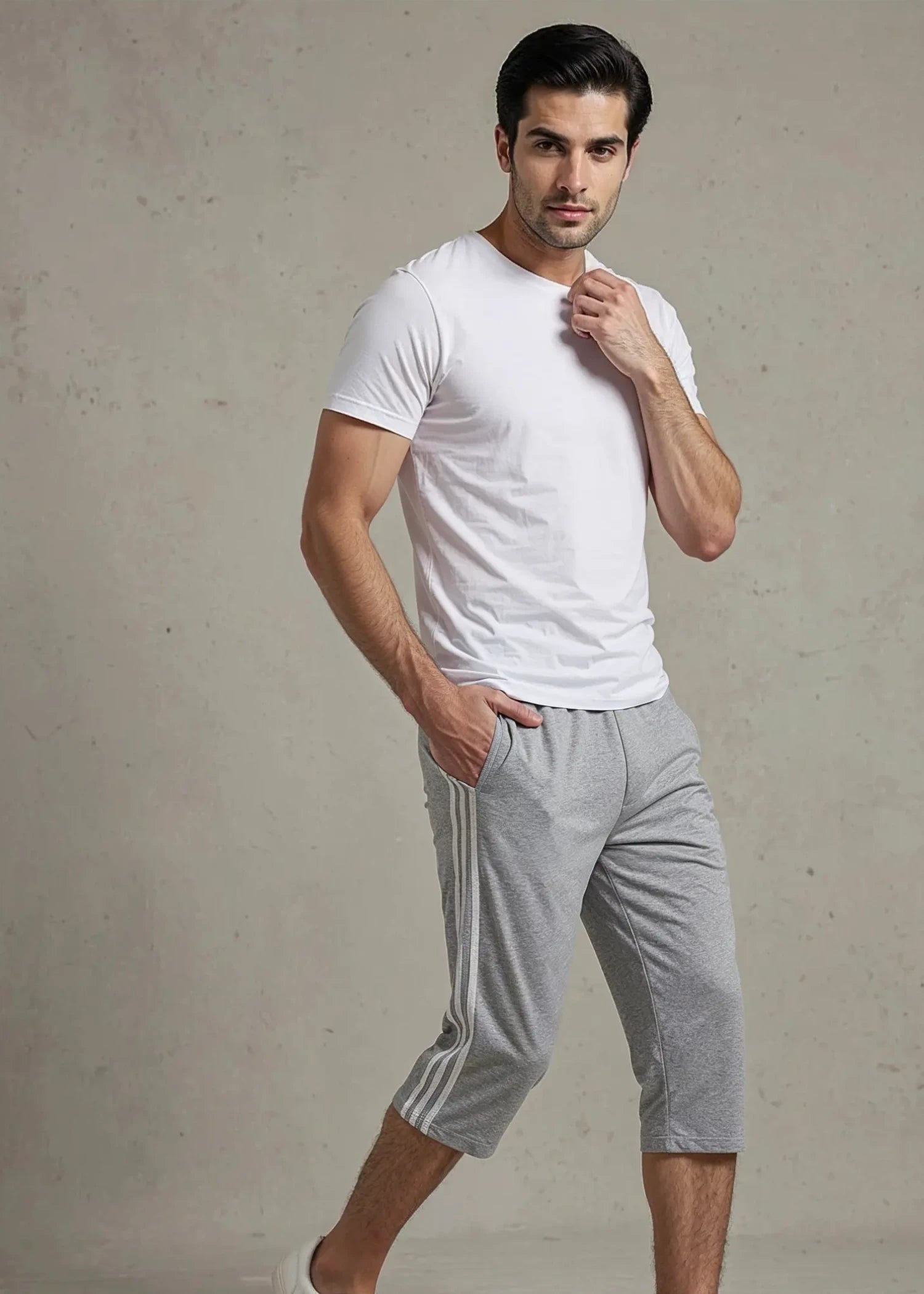 cotton jersey Shorts in Grey