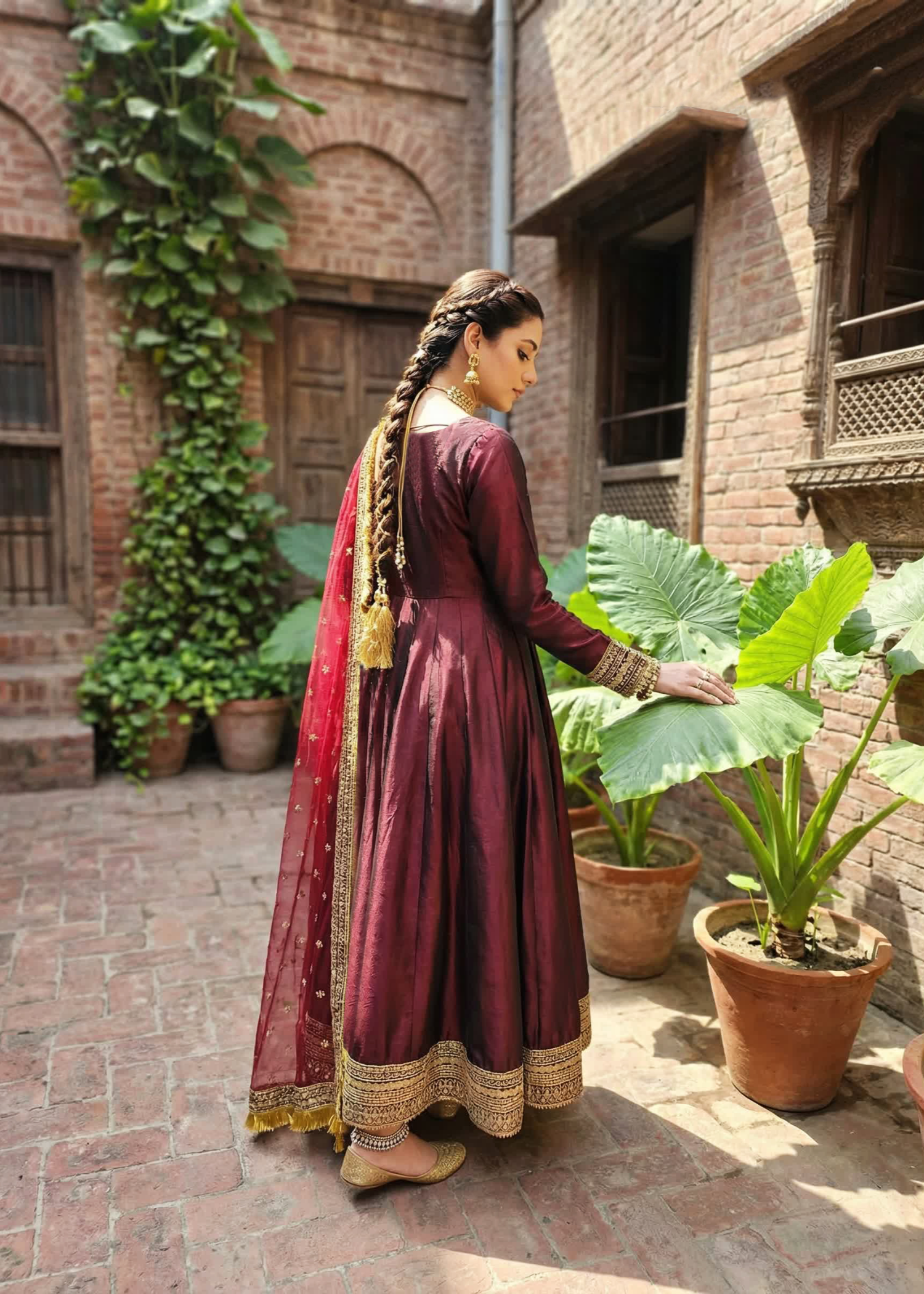 kattan silk Maxi in Burgundy
