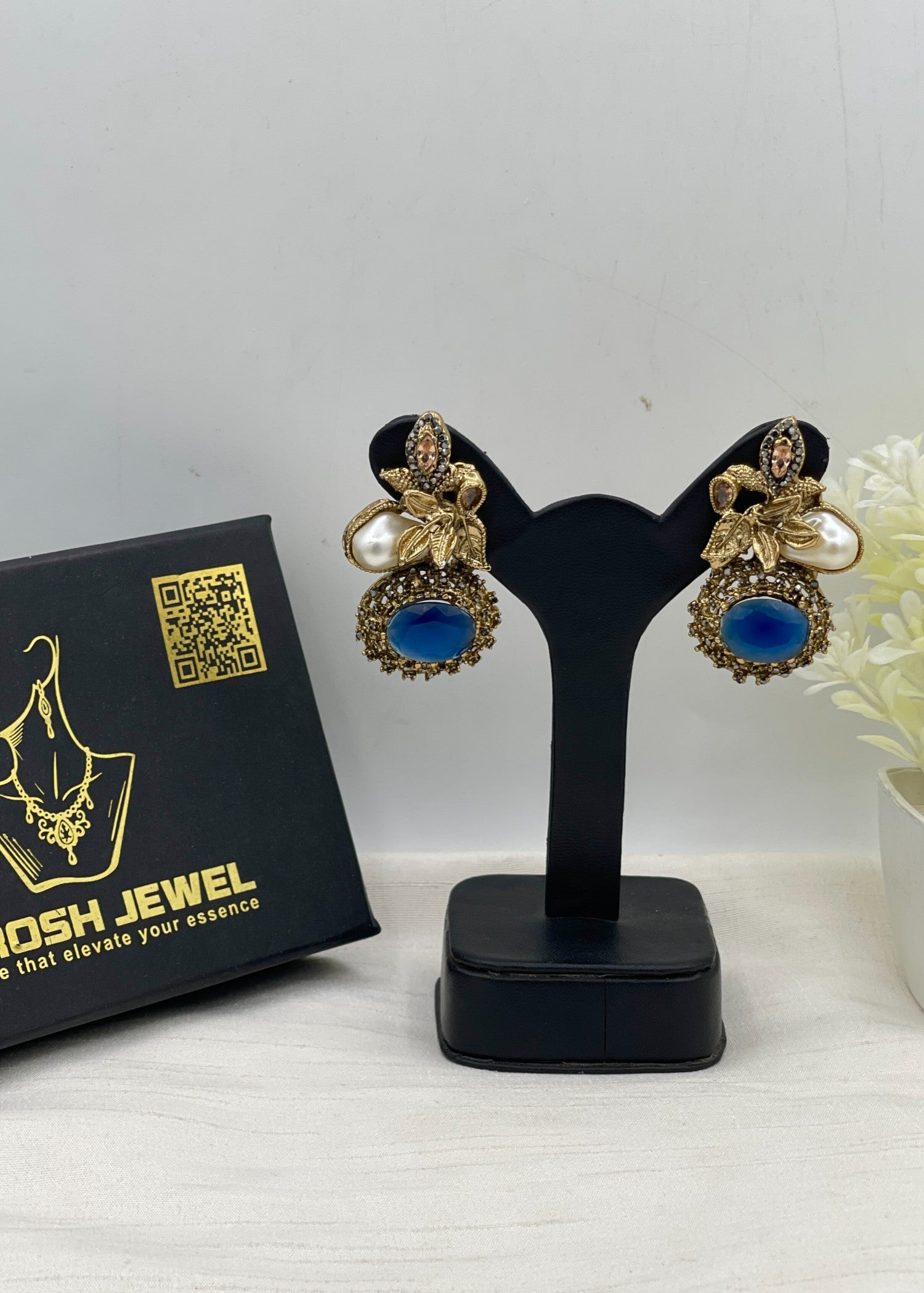 Earrings in Navy blue Color by - Trendy Women Earrings JBP4516