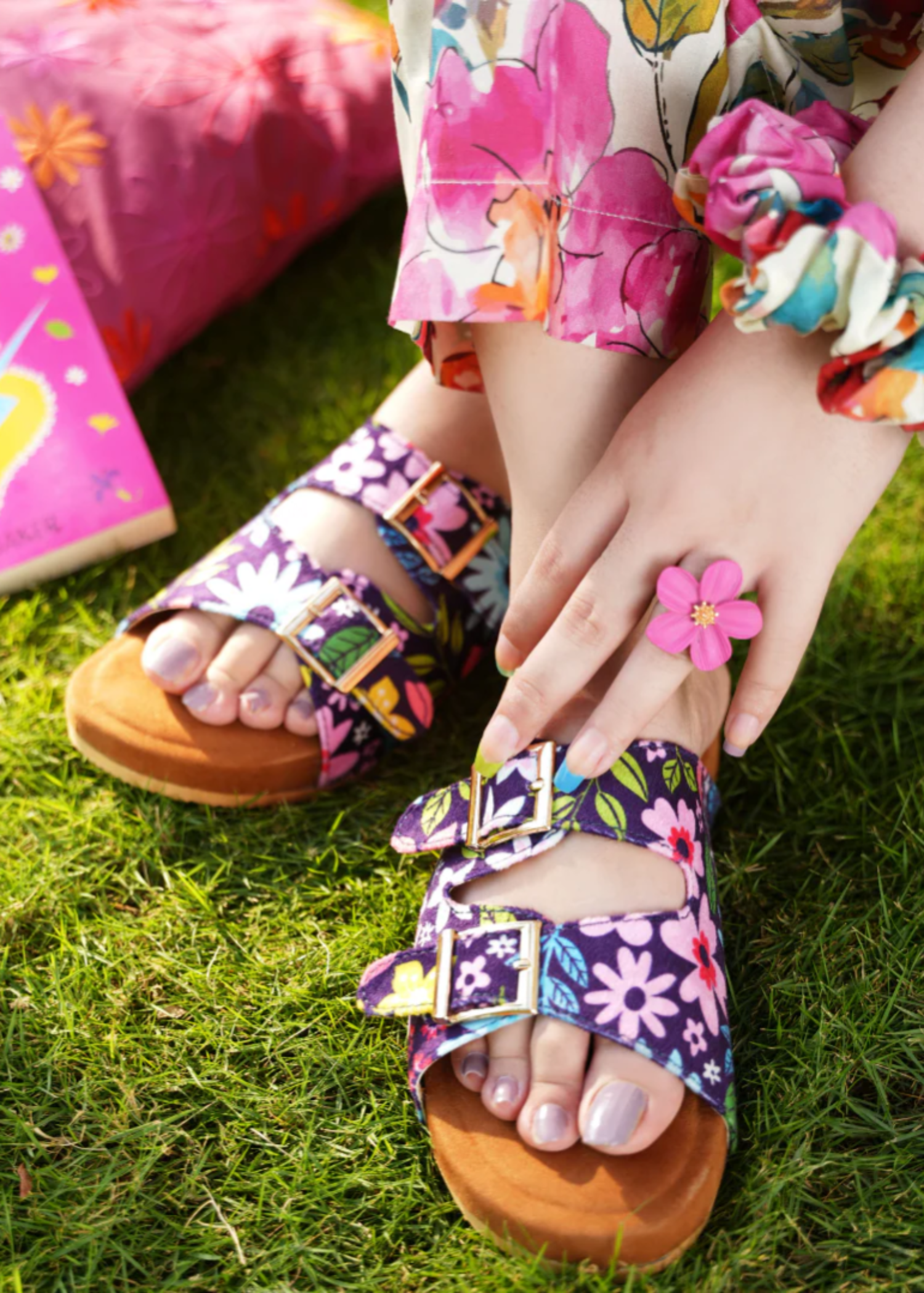 Slides in Multi by - High Quality Women Slides FCN6970