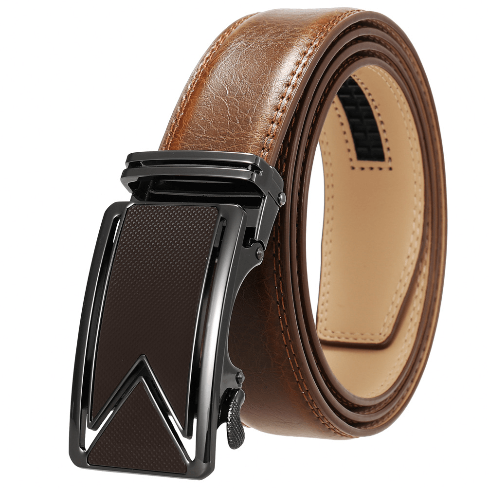 Fashion Men'S Two-Layer Cowhide Automatic Buckle Trouser Belt