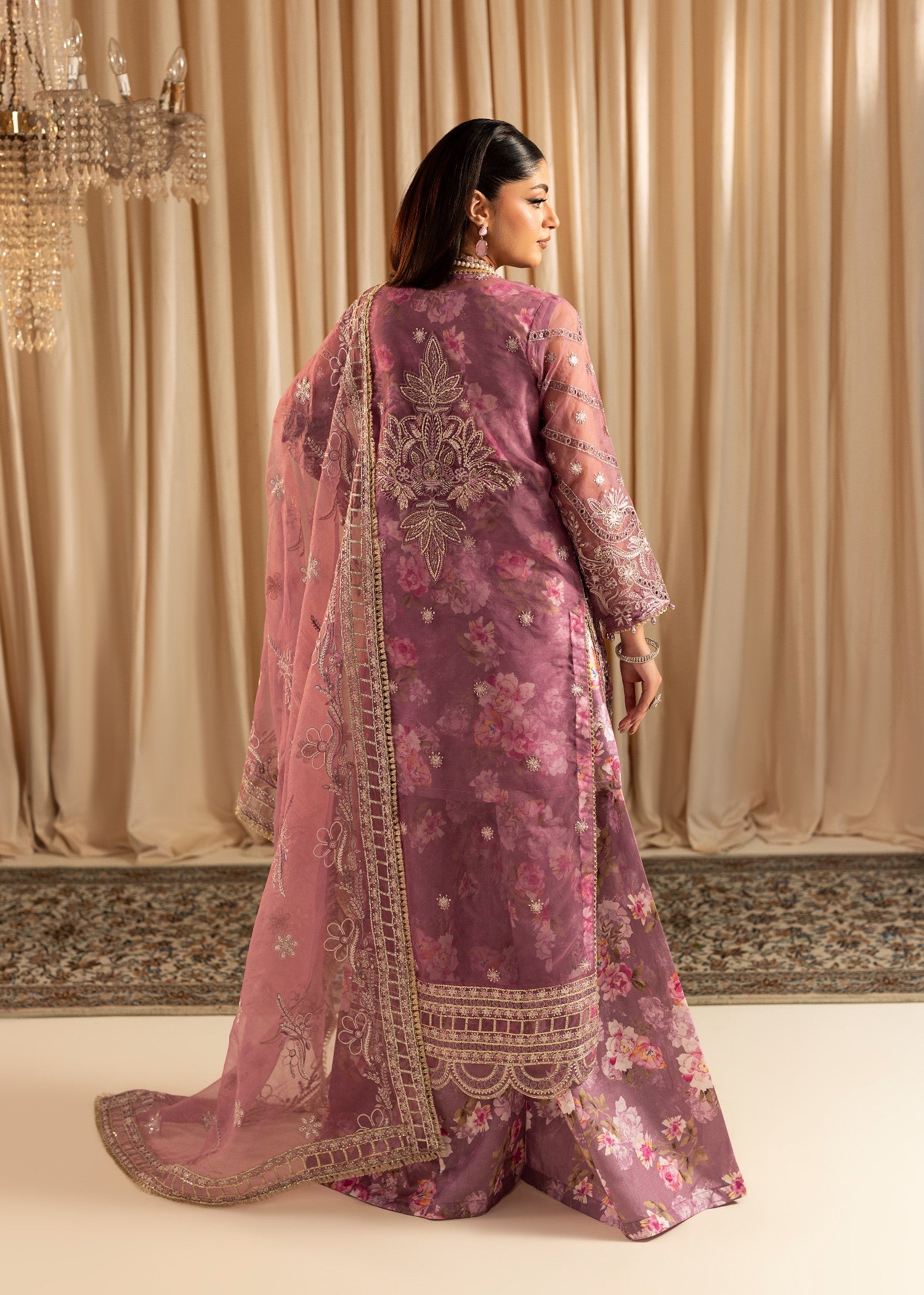 organza Gown in Mauve