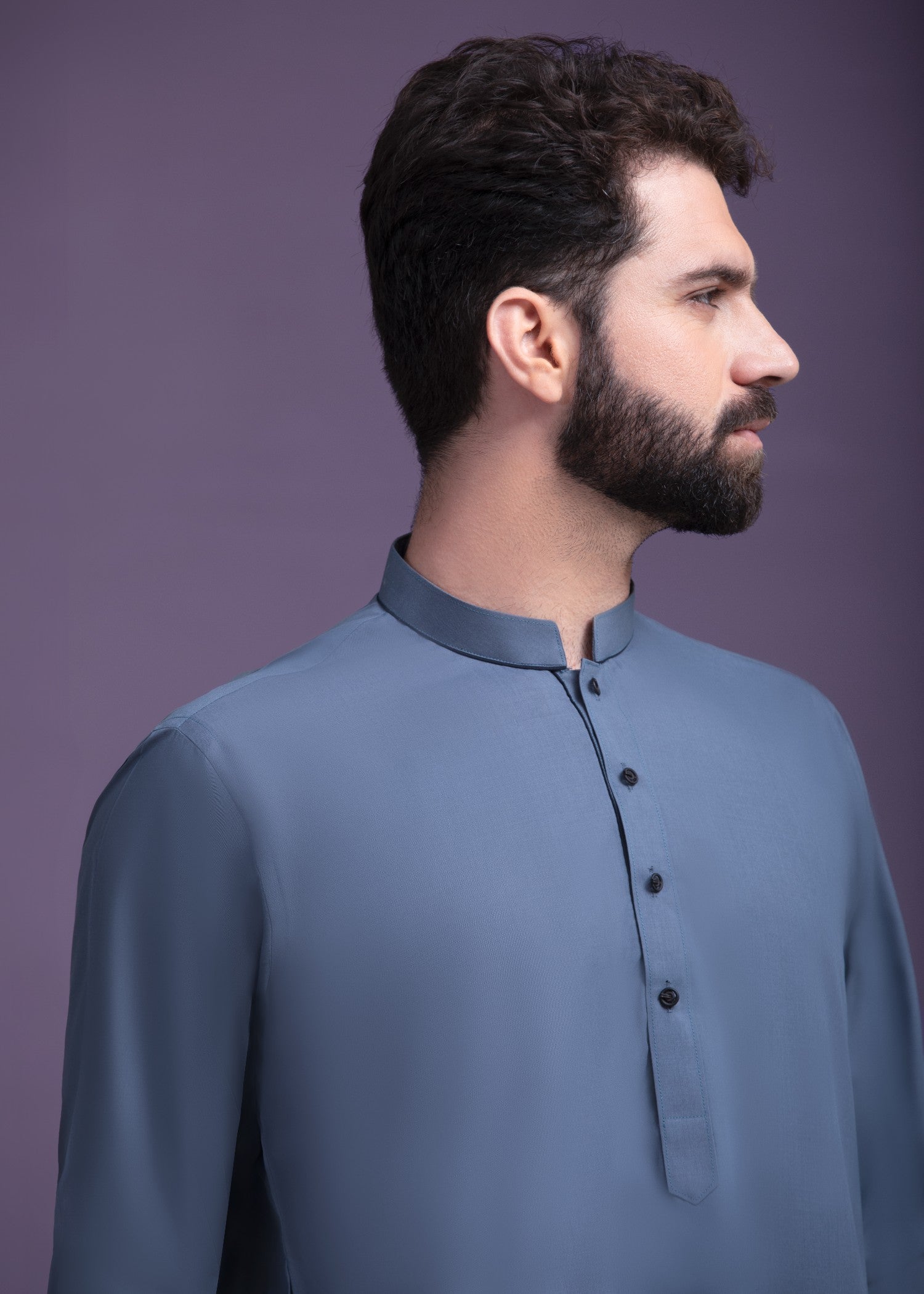 wash & wear Kurta Set in Ash grey