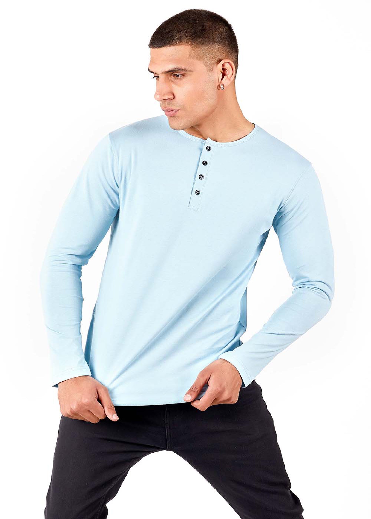 cotton T Shirt in Sky blue