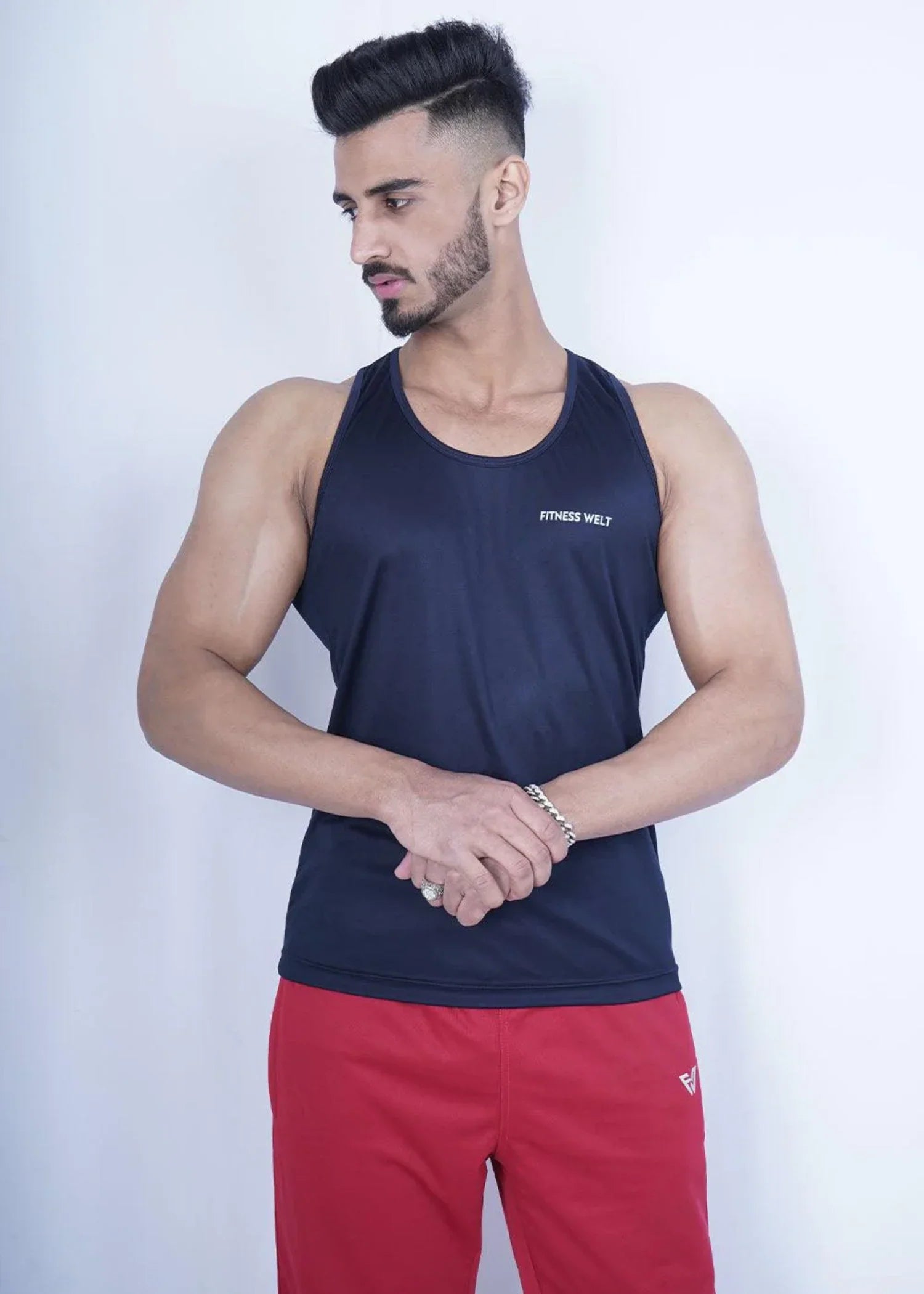 polyester Tank Top in Dark blue