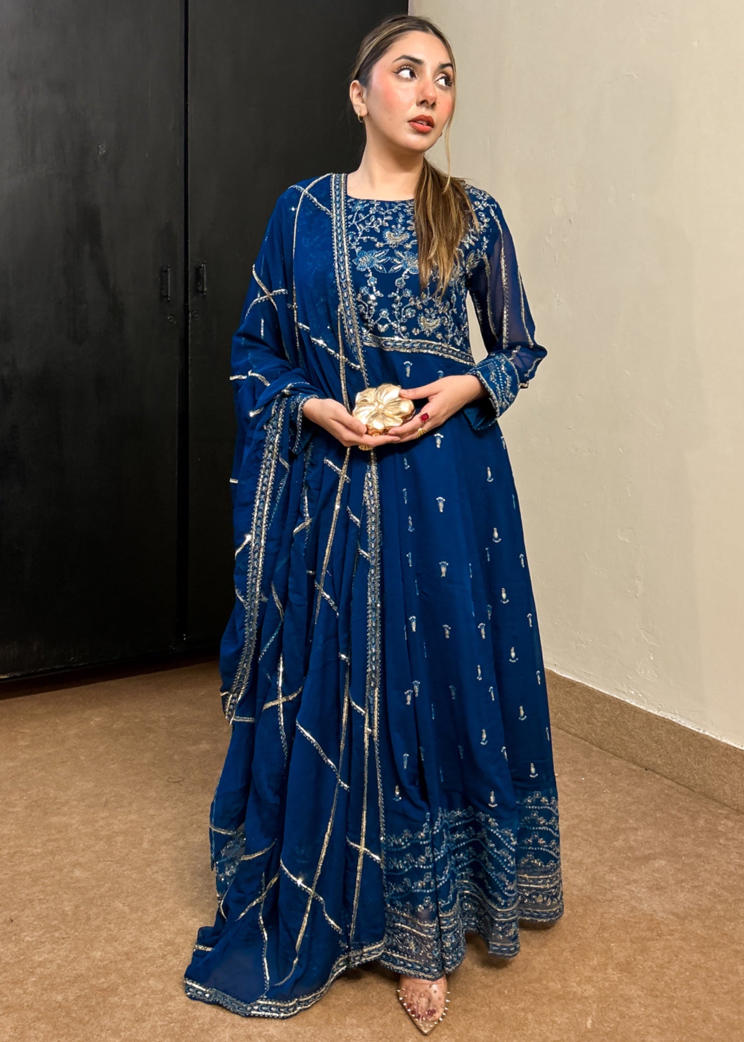 chiffon Maxi in Cobalt blue
