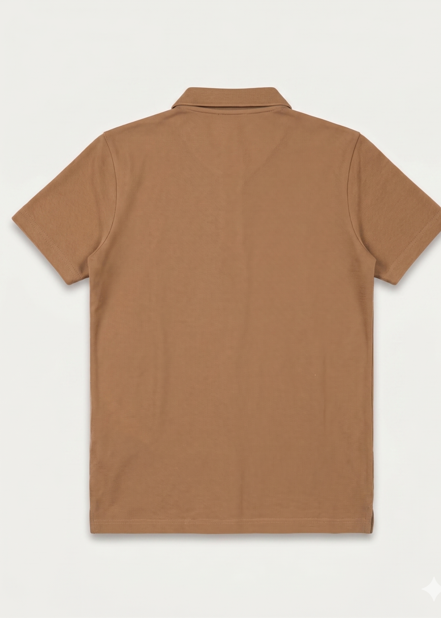cotton pique Polo Shirt in Camel brown