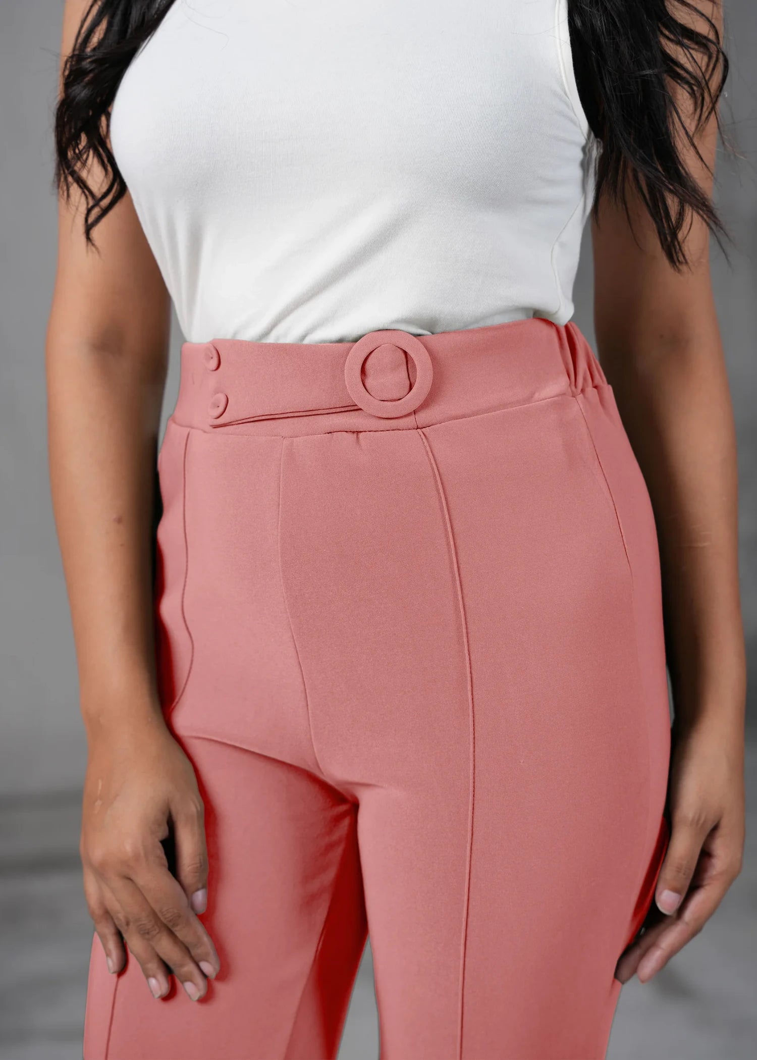 polyester Trousers in Rose pink
