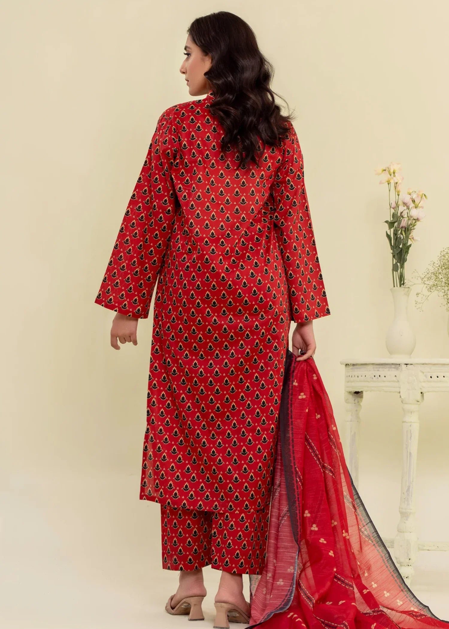georgette Kurta Set in Maroon