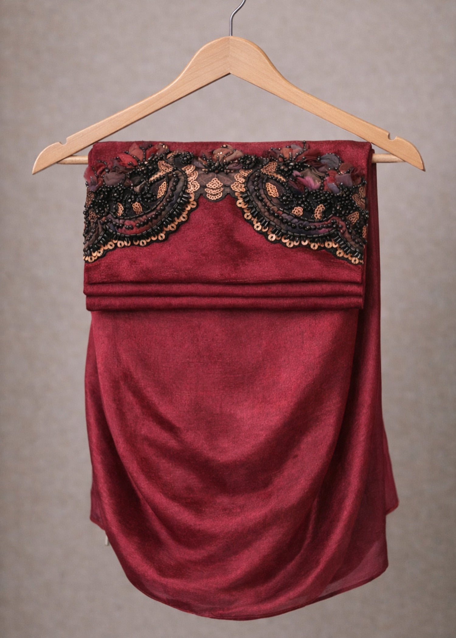 chiffon silk Hijab in Deep carmine