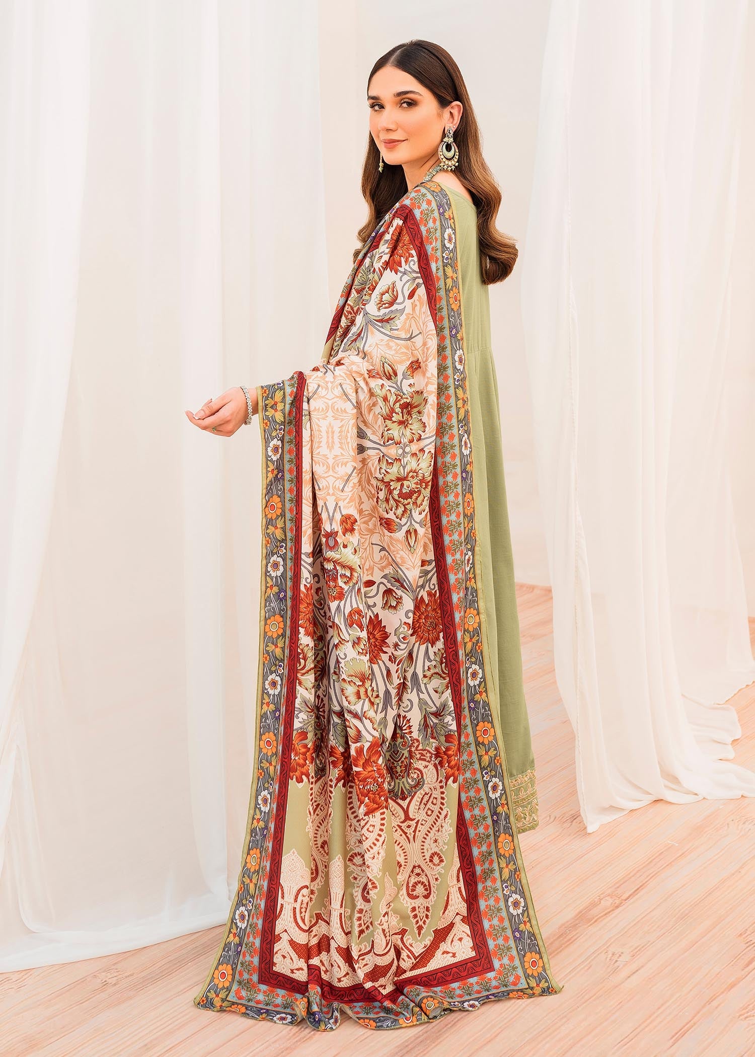 cotton Pishwas in Mint green