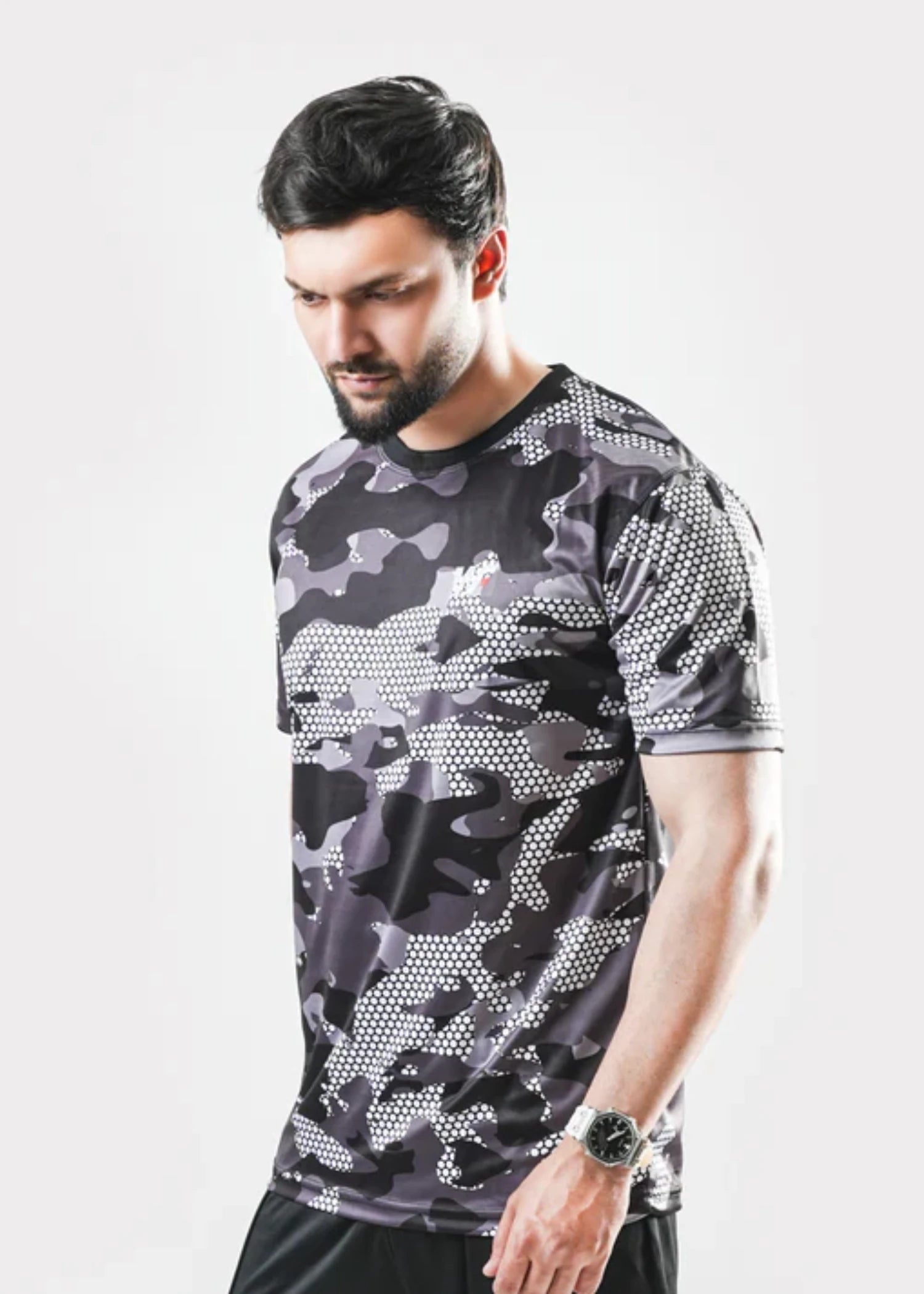 fleece T Shirt in Grey