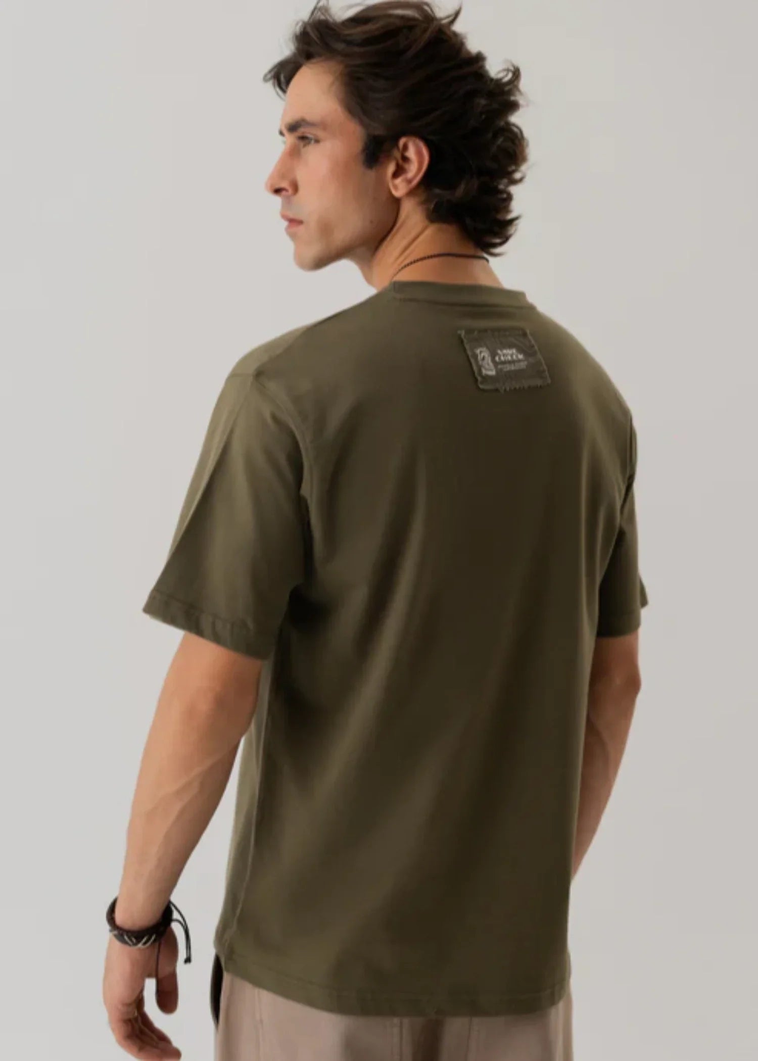 single jersey knit T Shirt in Olive green