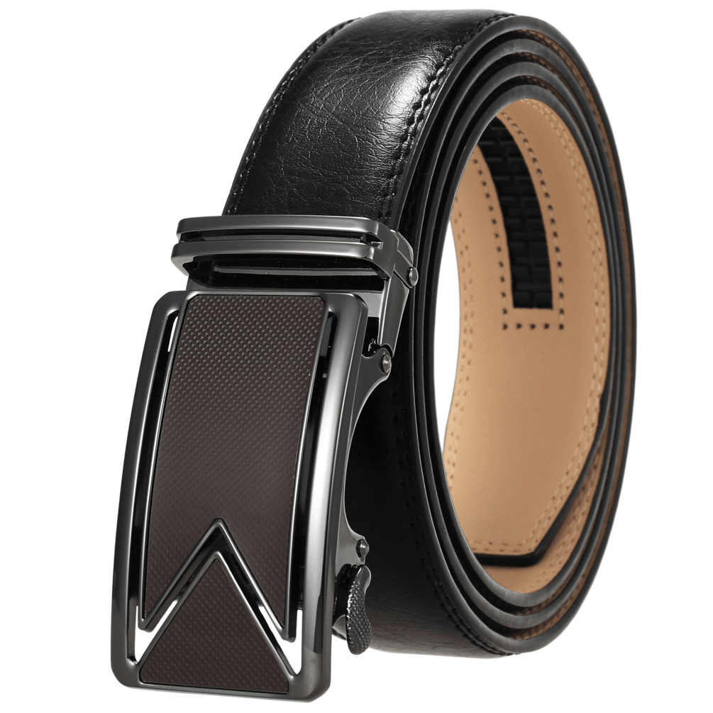 Fashion Men'S Two-Layer Cowhide Automatic Buckle Trouser Belt