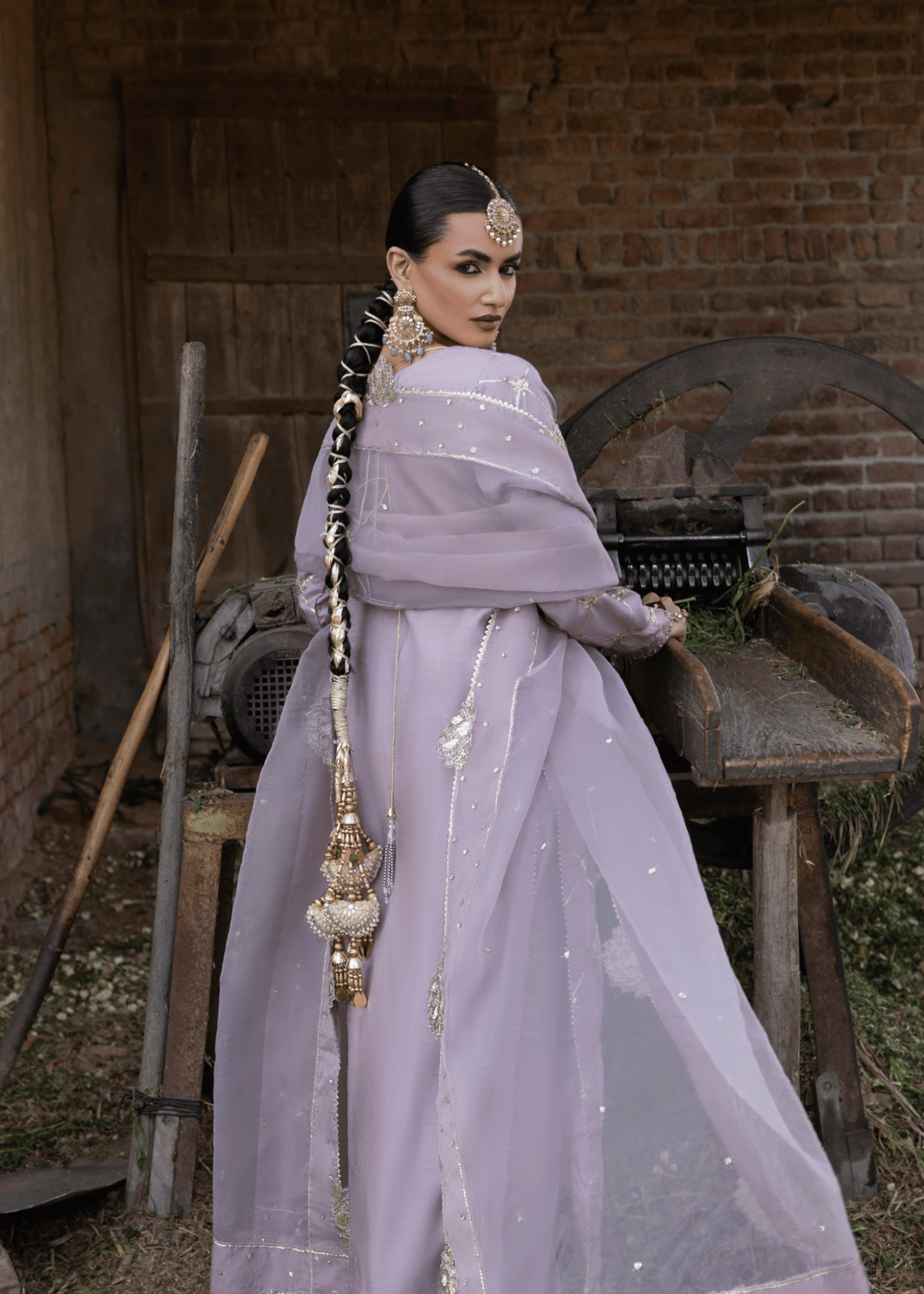 korean raw silk Kurta Set in Lavender