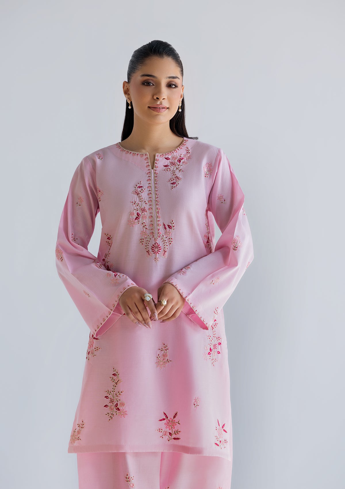 cotton Kurta Set in Pink