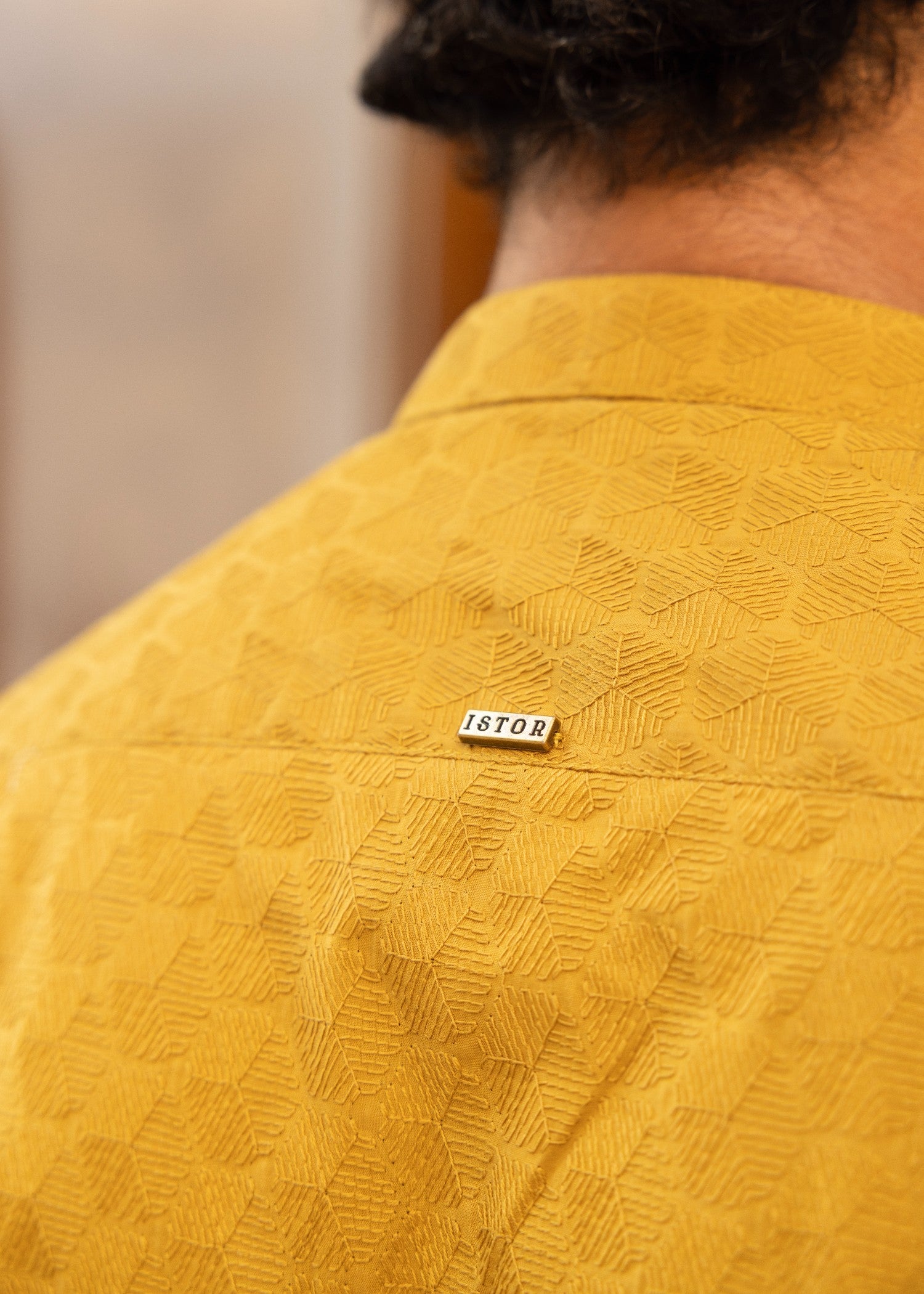 schiffli Kurta in Mustard
