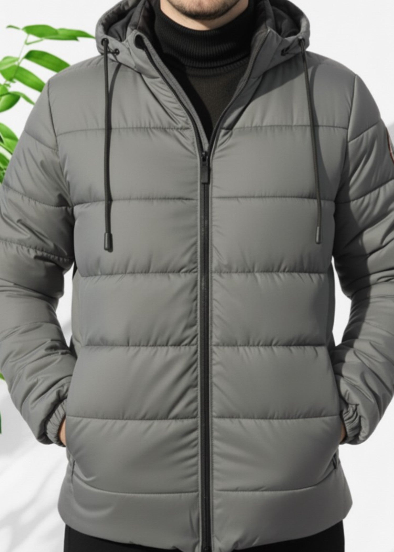 microfiber polyester Jacket in Dark grey