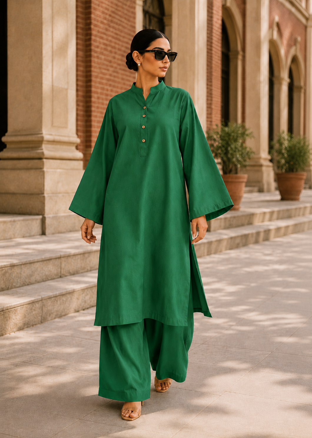 cotton Co Ord Sets in Emerald green