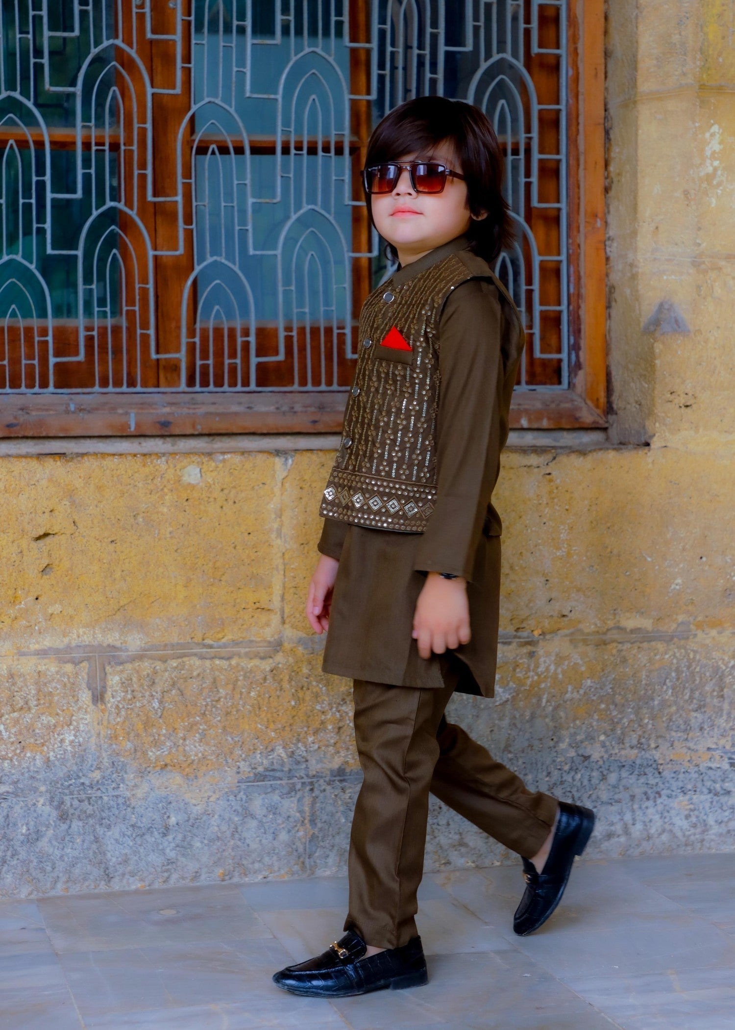 suiting Waistcoat in Maple brown