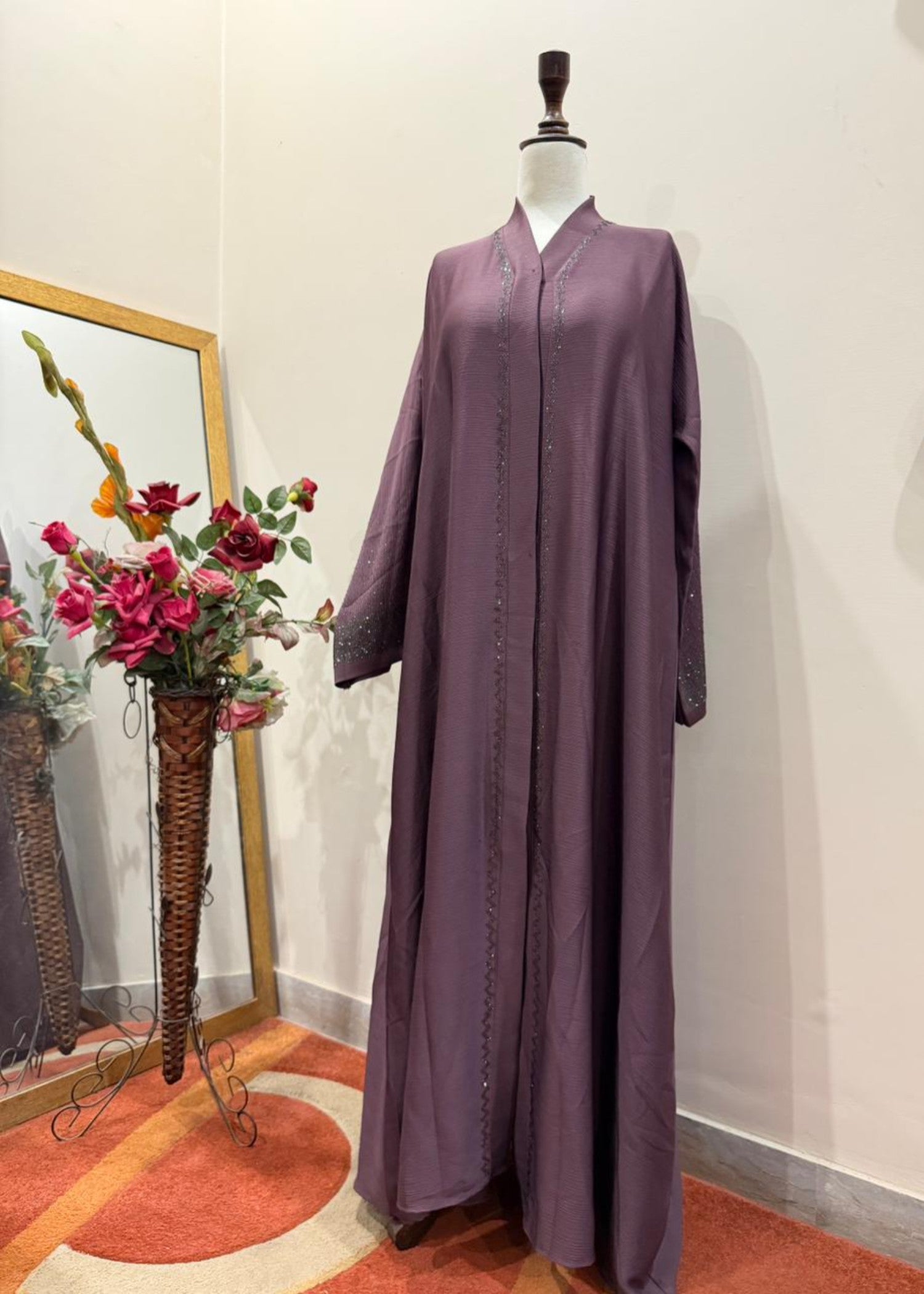 nidha blend Abaya in Heathered lilac
