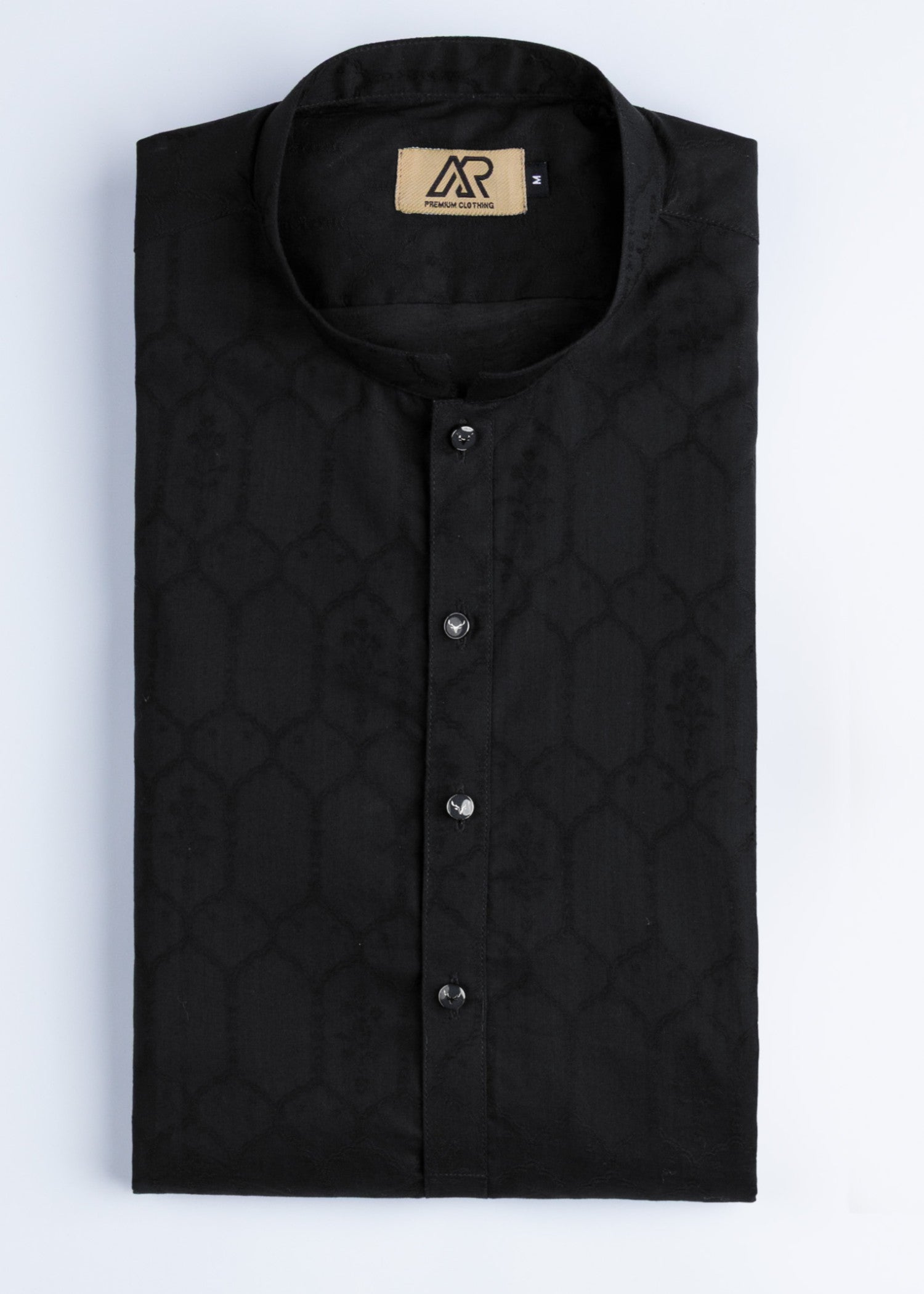 jacquard Kurta in Black