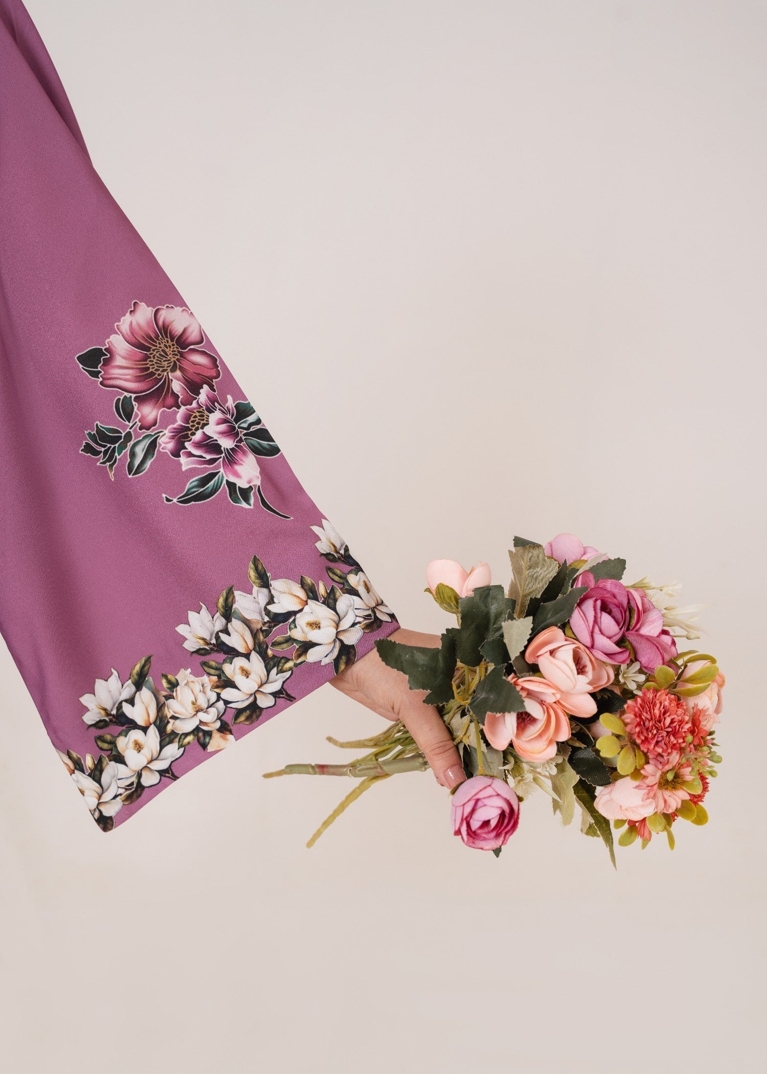 crepe Gown in Lavender grey