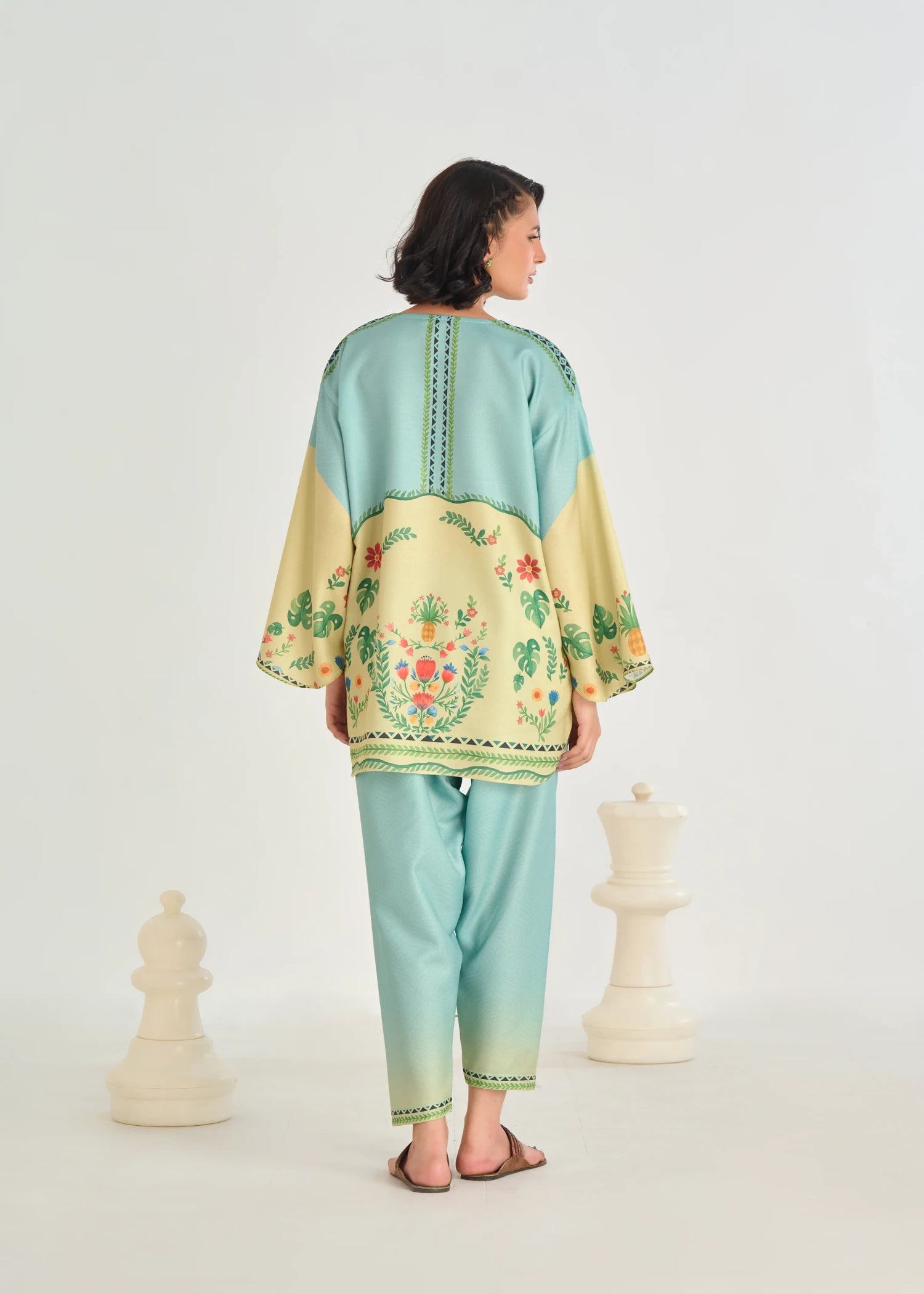 herringbone Kurta Set in Multi