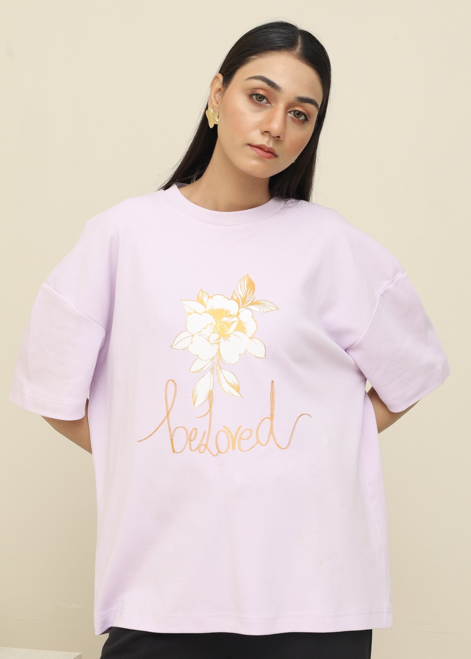 interlock knit T Shirt in Lavender mist